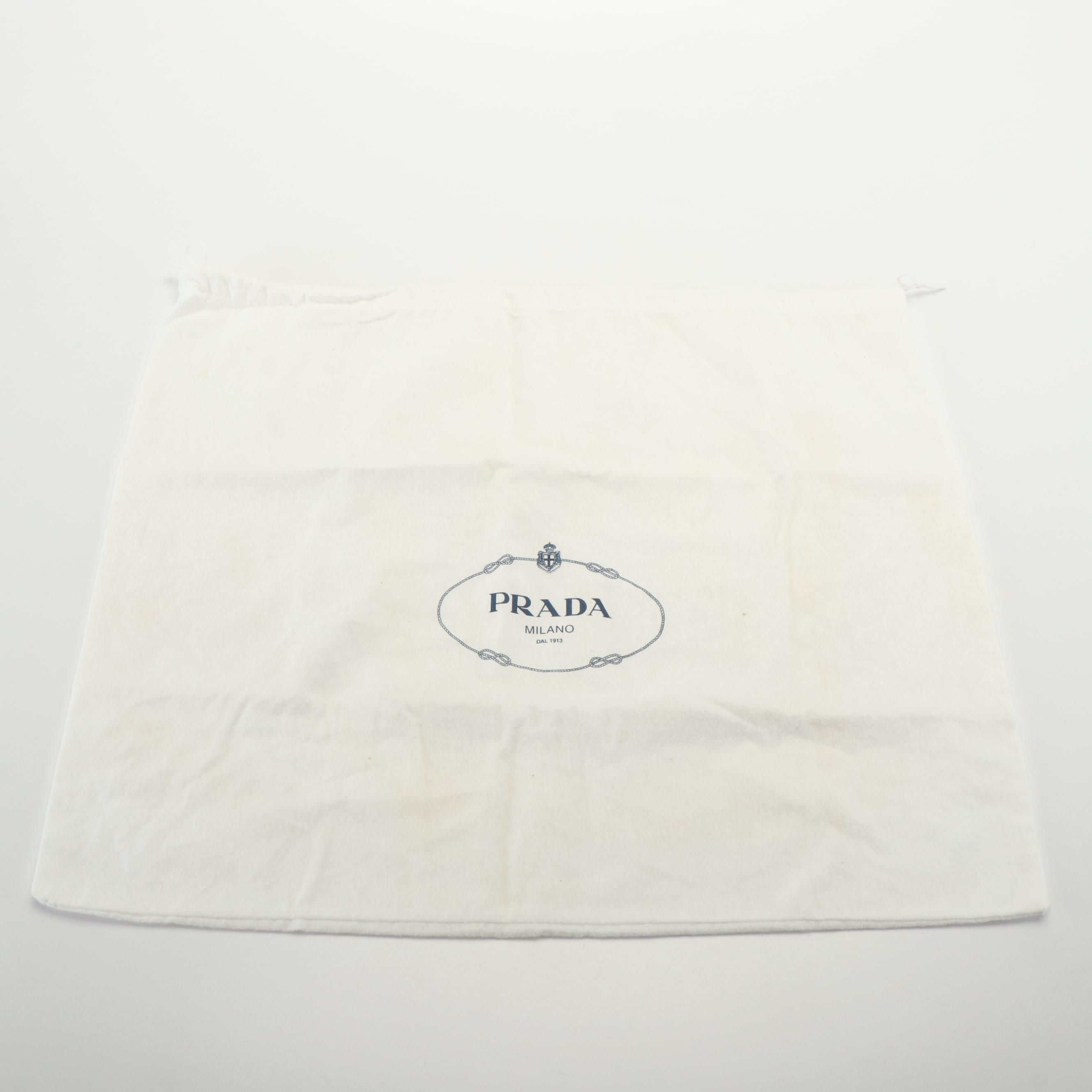 Prada City Twin Zippered Pockets Marble Grey Leather Tote Bag