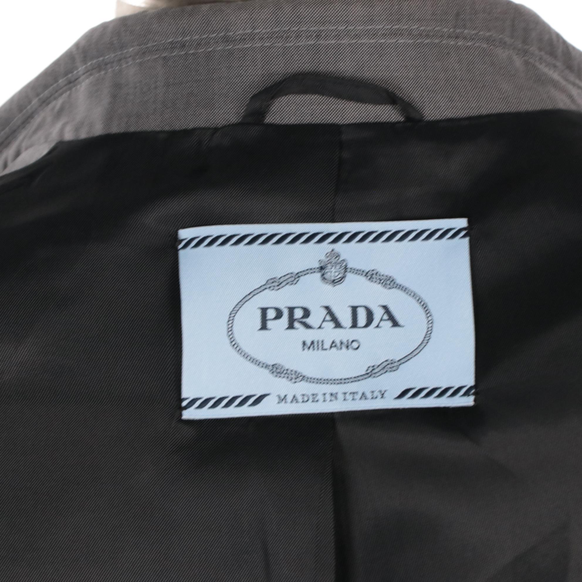Prada Grey Wool Blend Two-Piece Suit With Elastic Accents