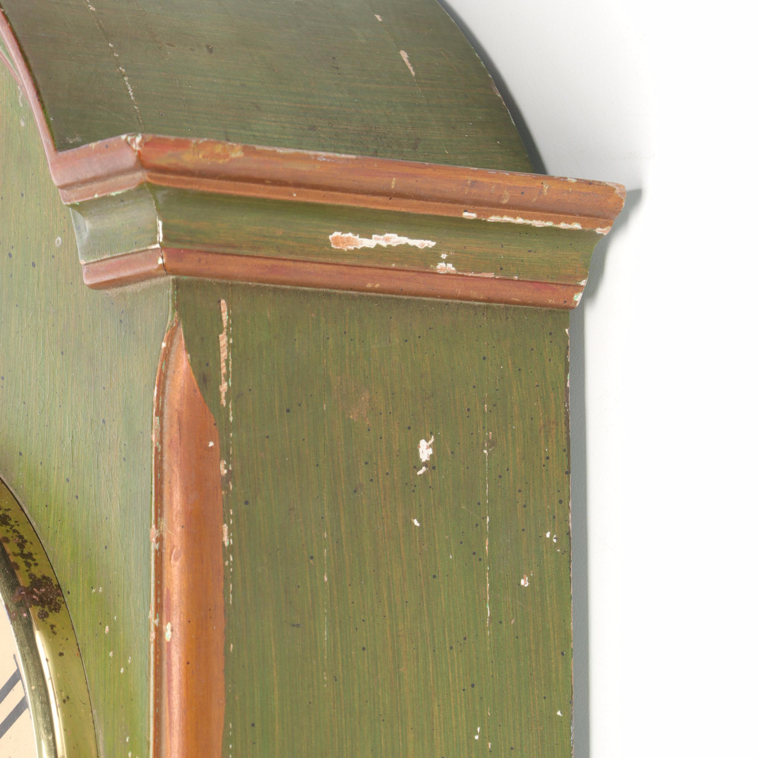 Colonial Mfg. Co. Wooden Case Morbier Style Wall Clock