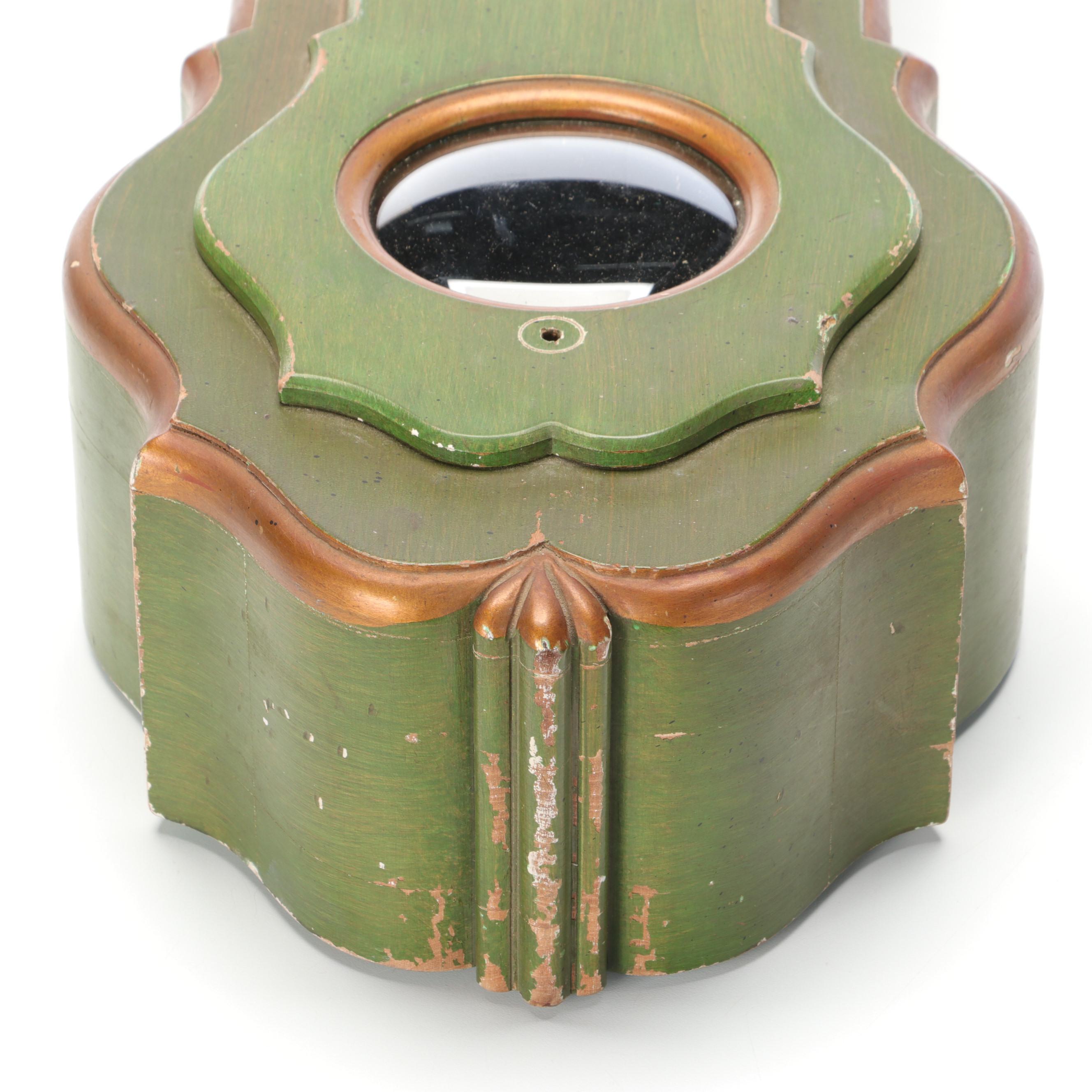 Colonial Mfg. Co. Wooden Case Morbier Style Wall Clock