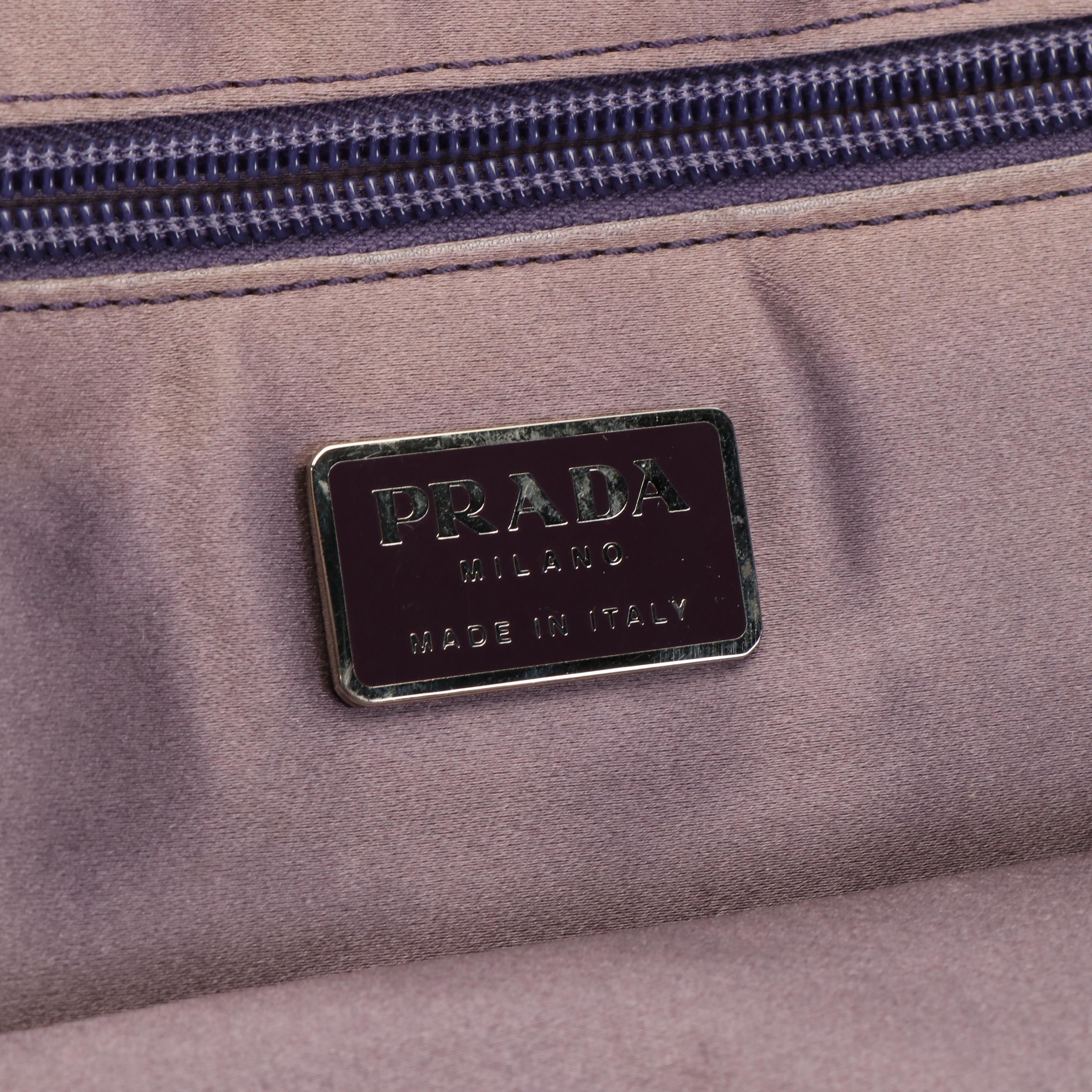 Prada Bauletto Canapa and Ostrich Handled Dome Bag