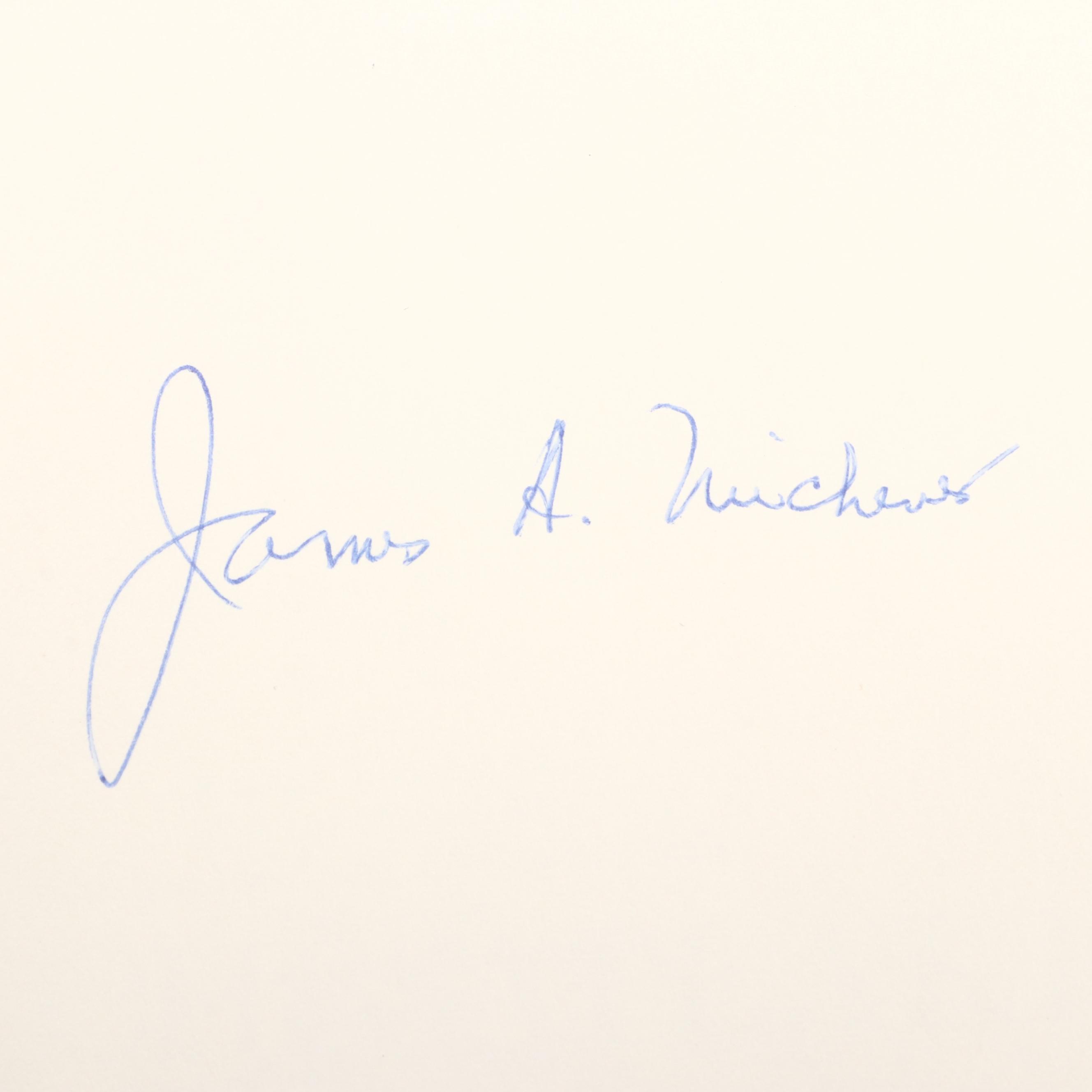 Signed First Edition James Michener Novels with "Caribbean" and "Chesapeake"