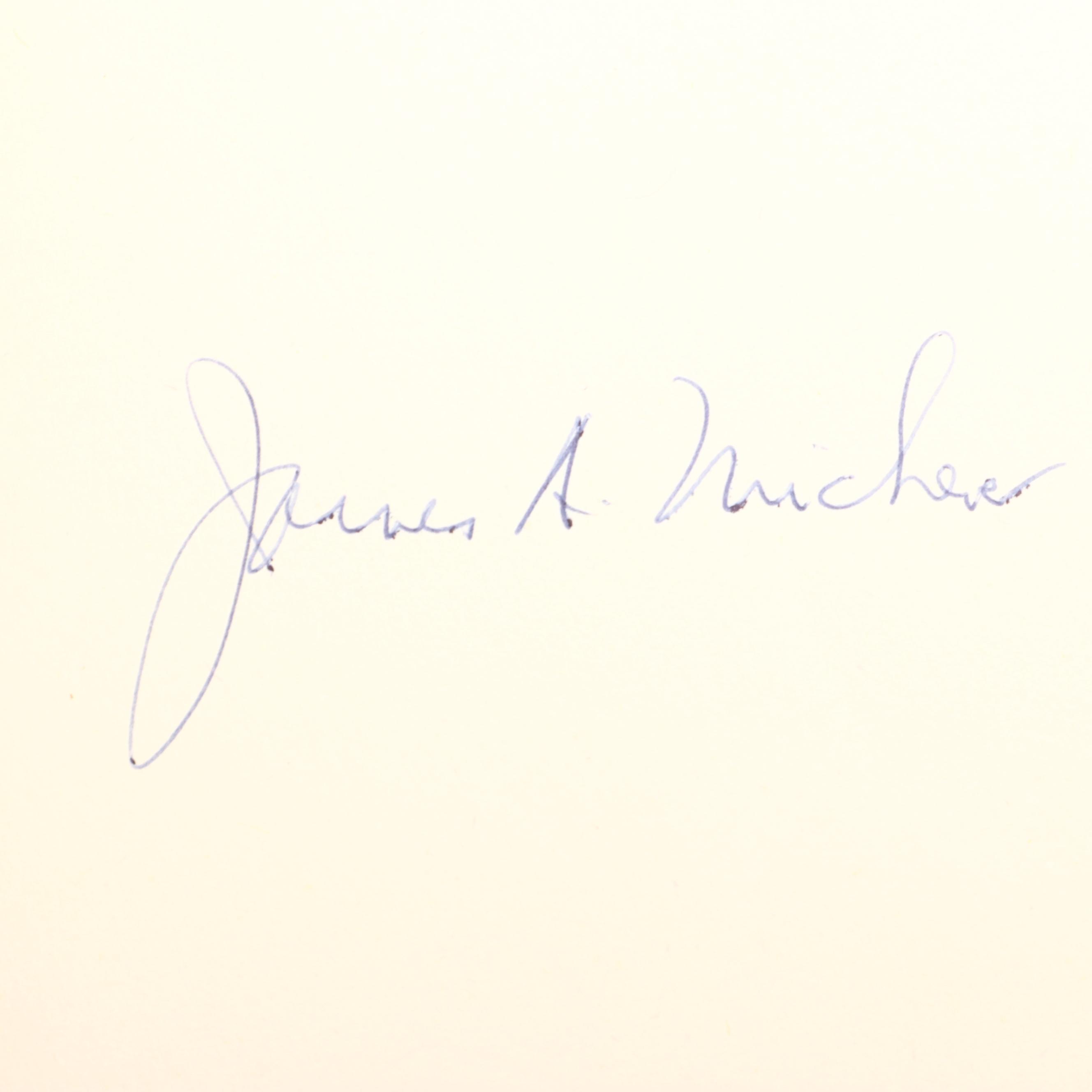 Signed First Edition James Michener Novels with "Caribbean" and "Chesapeake"