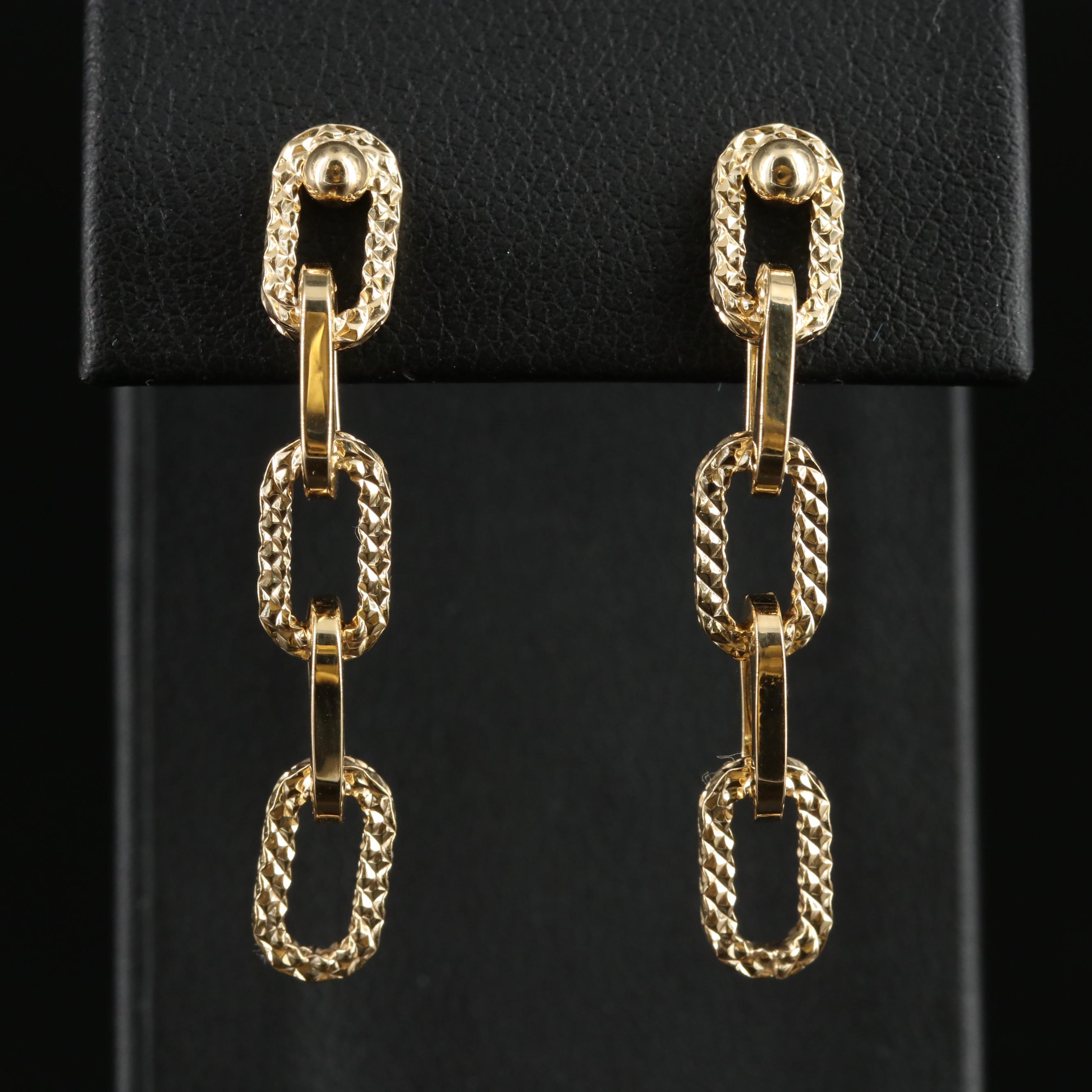 14K Paper Clip Earrings