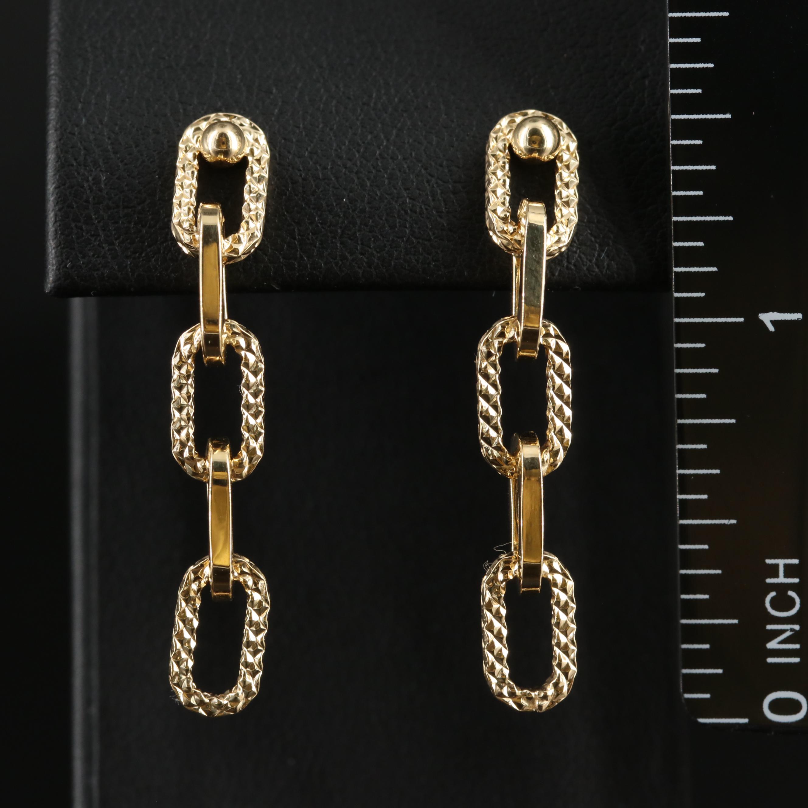 14K Paper Clip Earrings