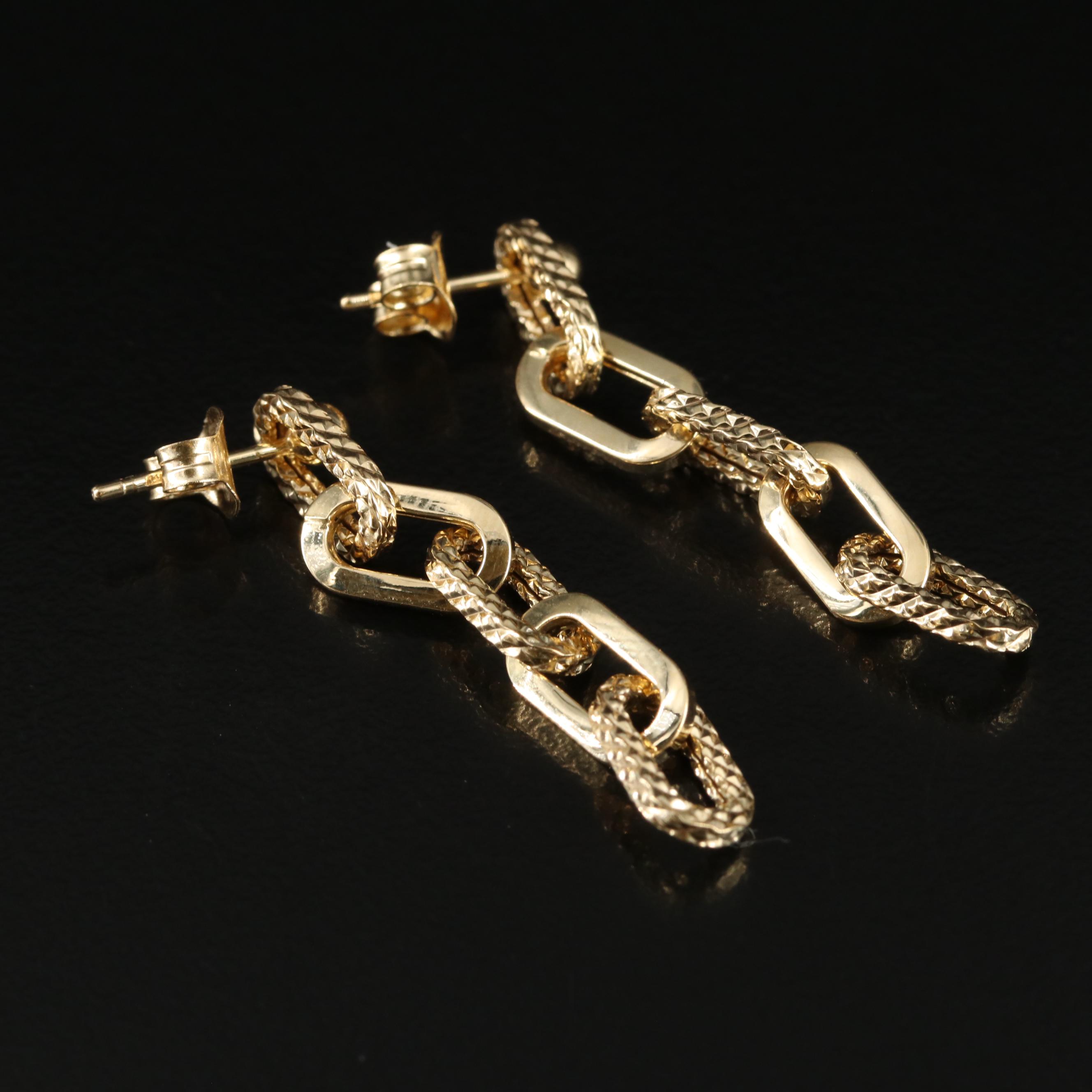 14K Paper Clip Earrings