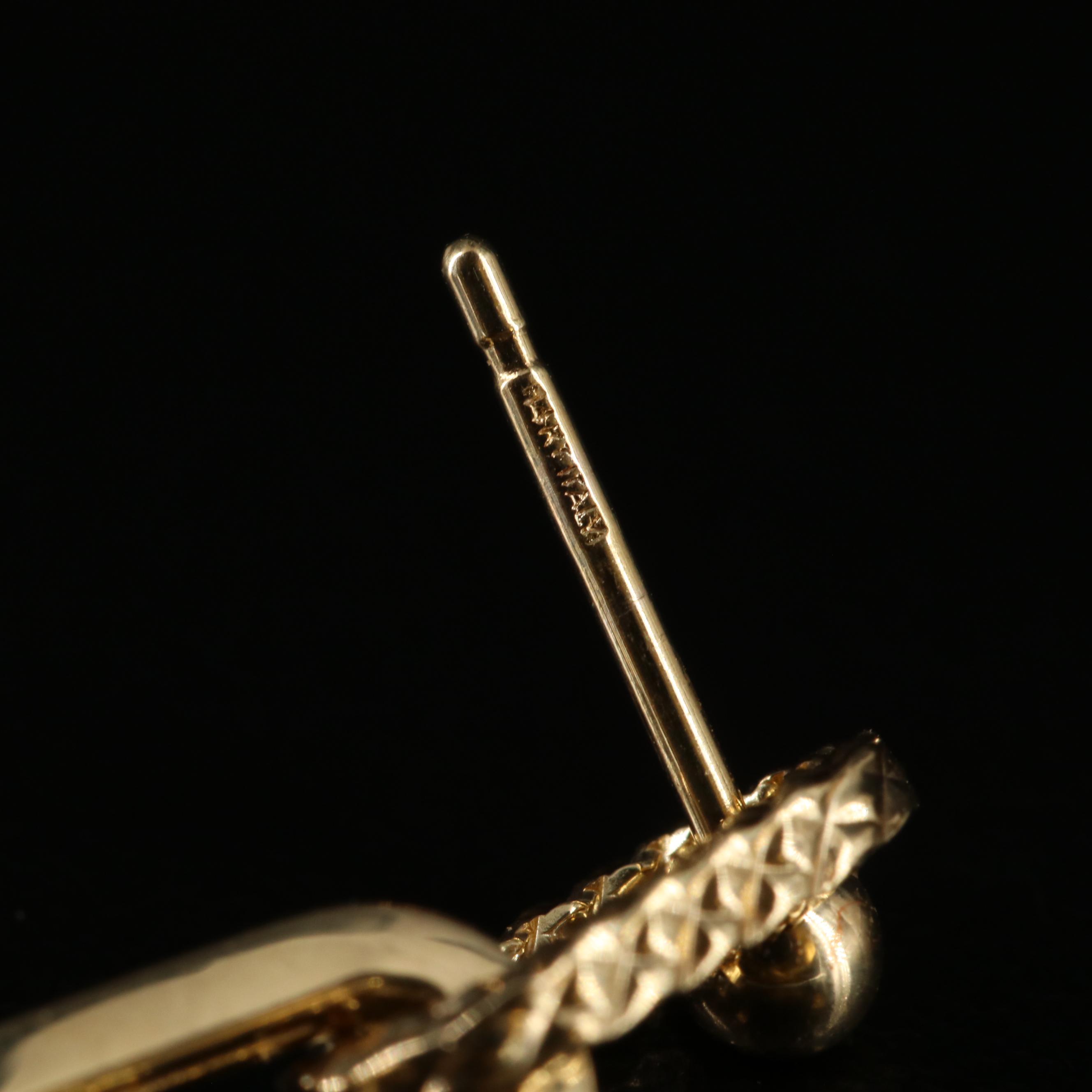 14K Paper Clip Earrings