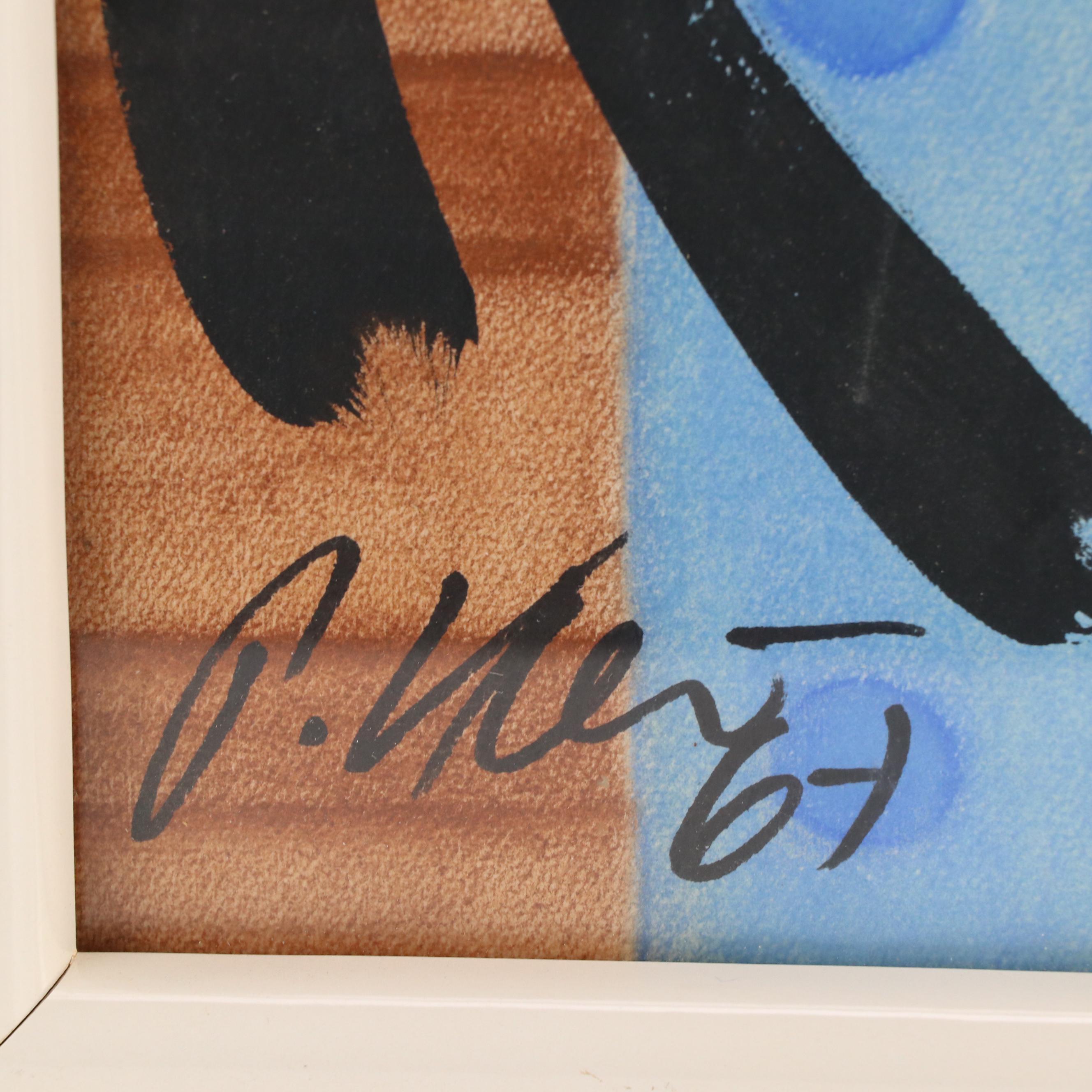 Peter Robert Keil Mixed Media Painting, 1967