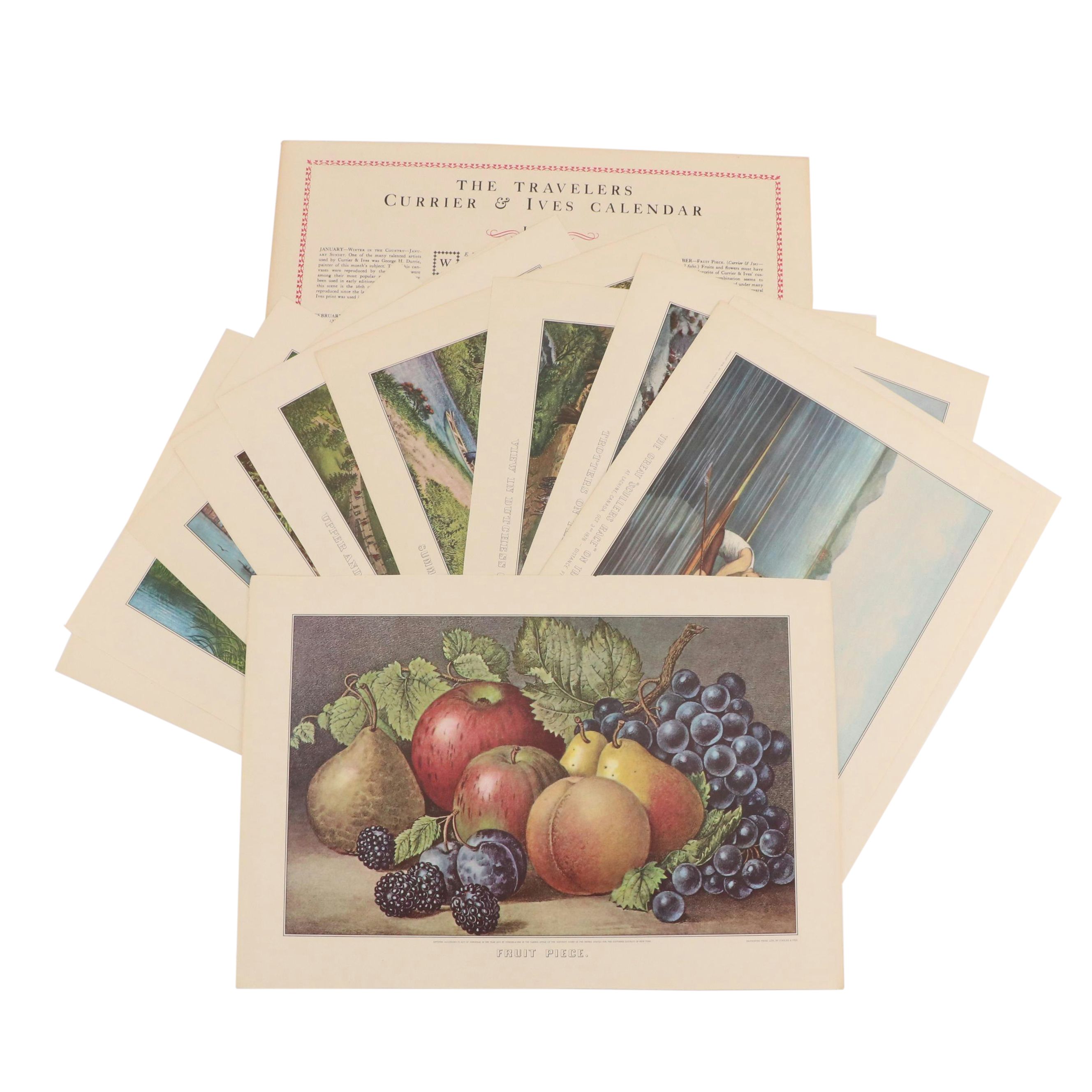 Loose Leaf 1971 "The Travelers Currier & Ives Calendar"