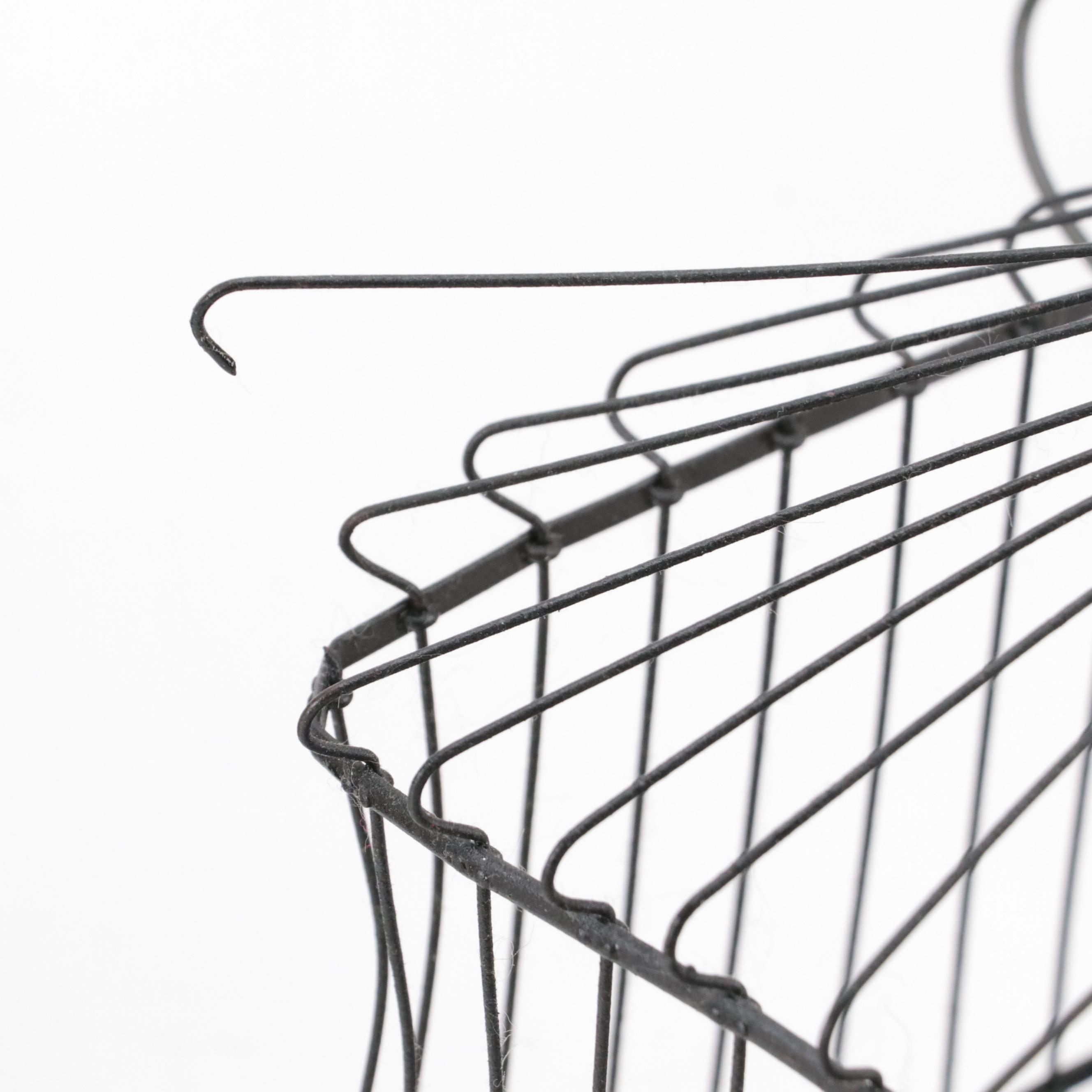 Painted Wood Pagoda Birdcage with Metal Bird Cage