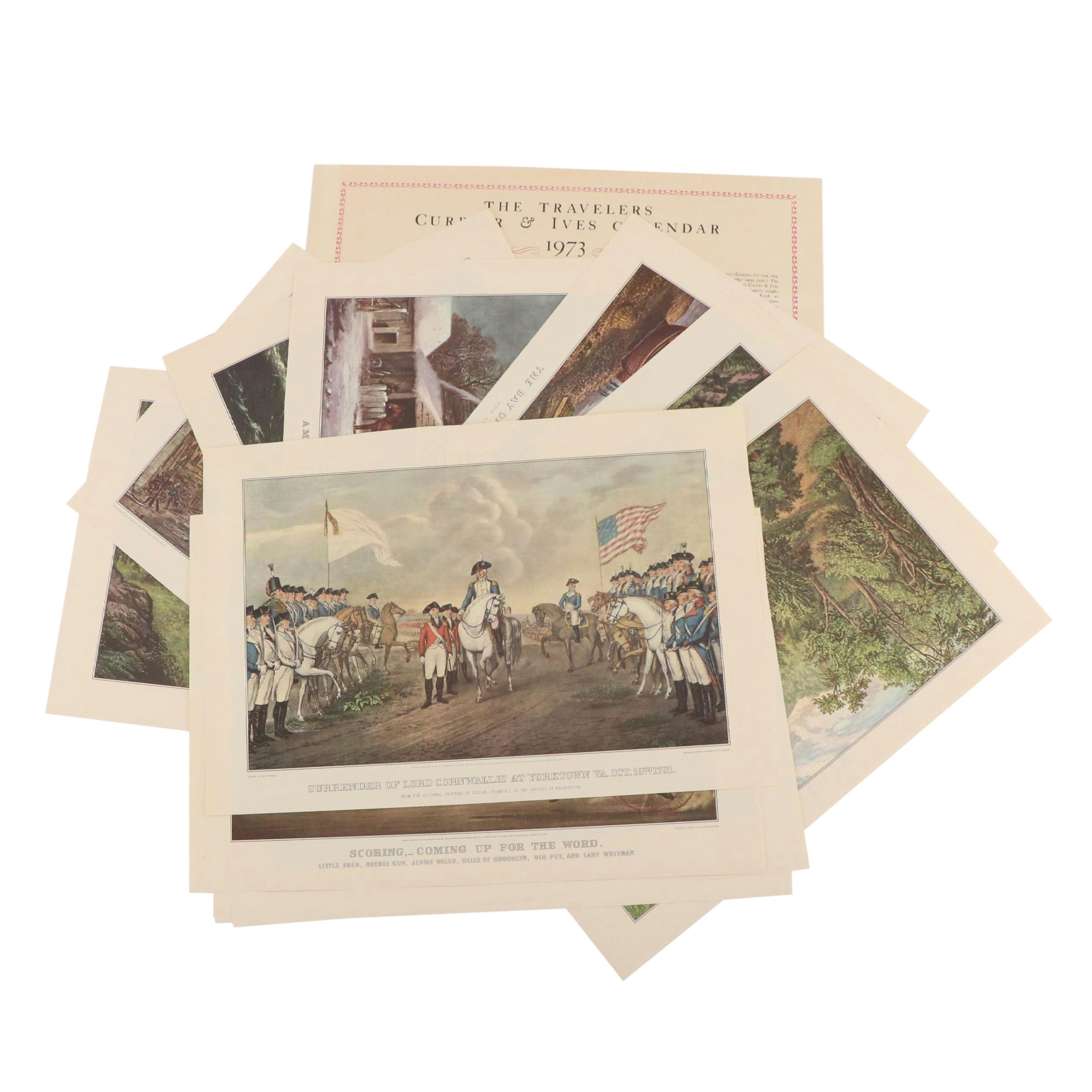 Loose Leaf 1973 "The Travelers Currier & Ives Calendar"  EBTH