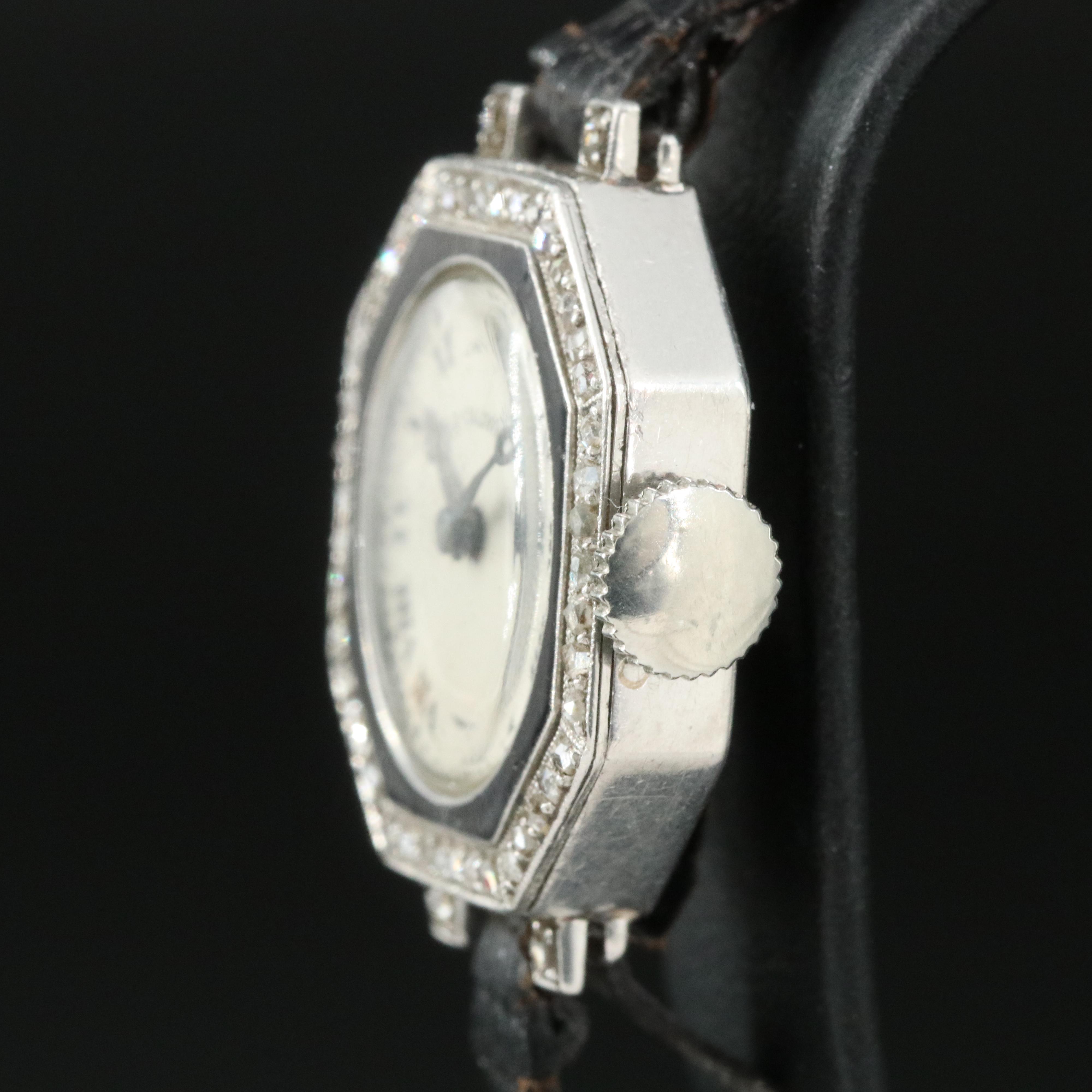 Vintage Platinum and Diamond Longines for J.E. Caldwell Watch
