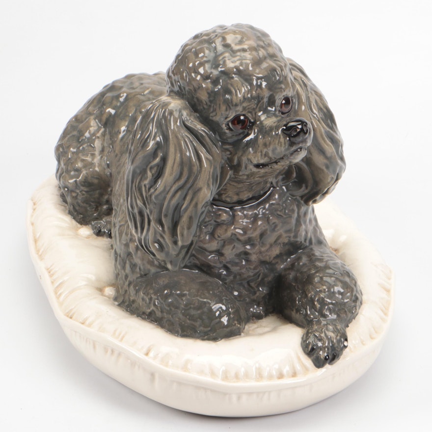 Hand-Glazed Ceramic Poodle Figure, 1973