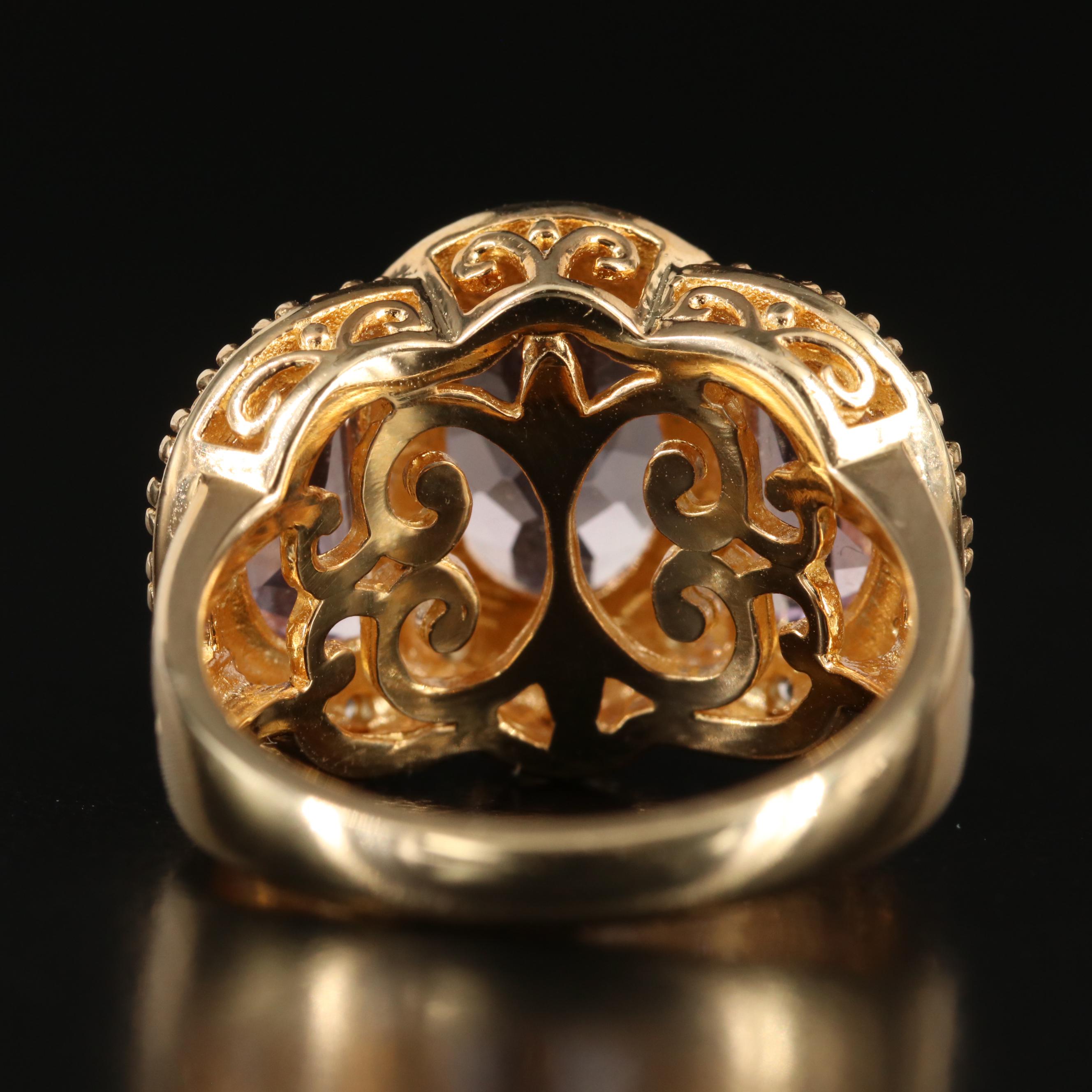 Sterling Amethyst and Topaz Ring