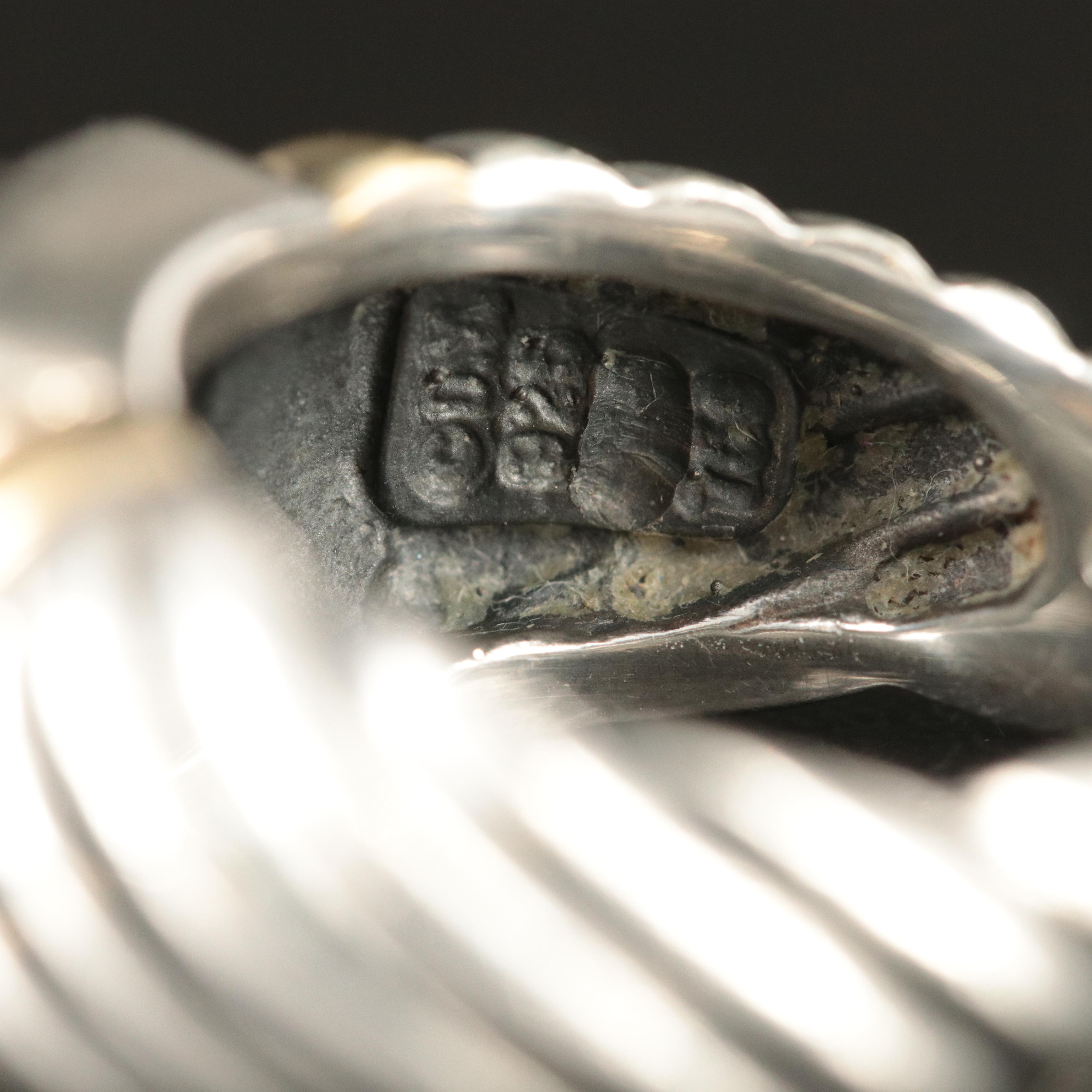 David Yurman Sterling 0.32 CTW Diamond Pavé Square Ring with 18K Accents