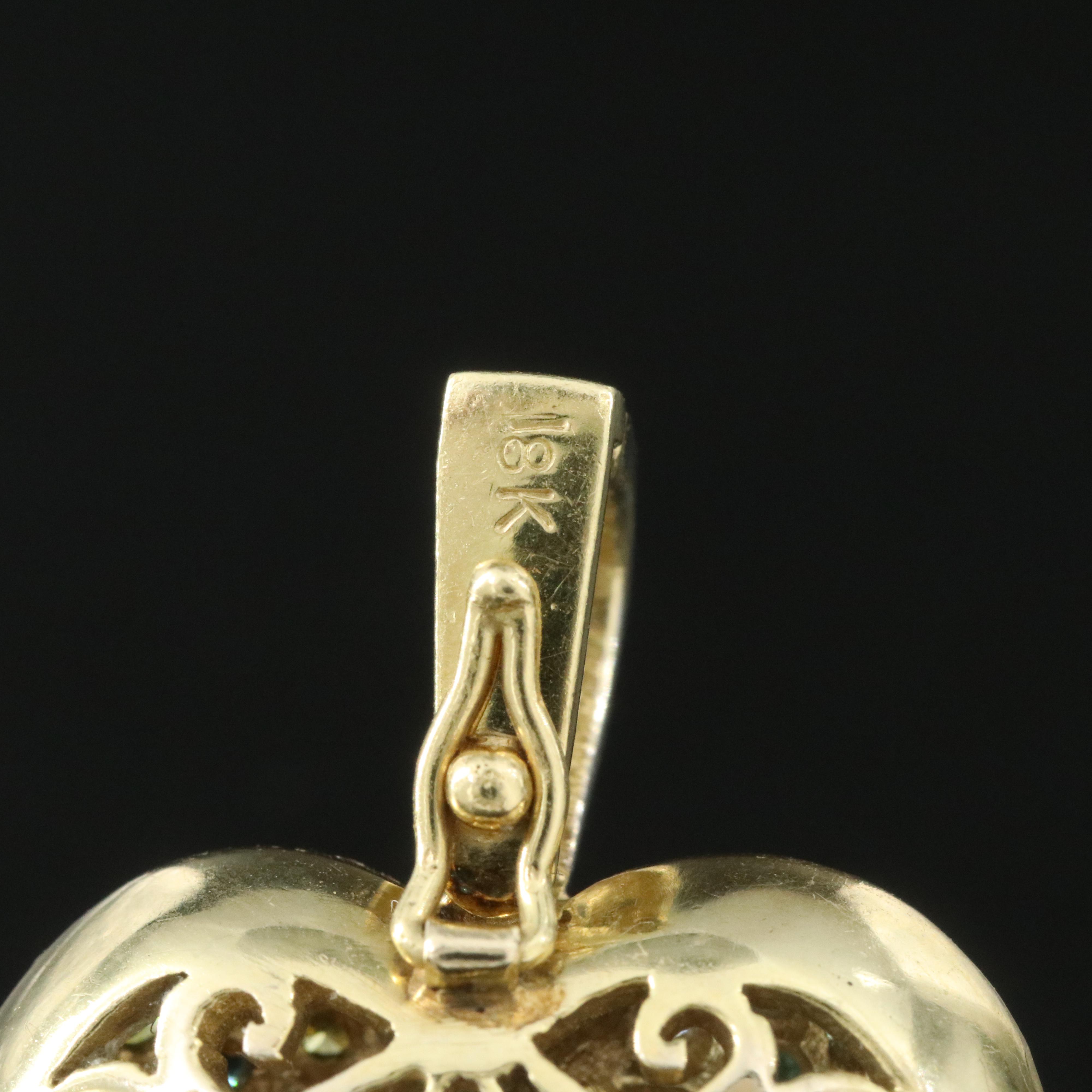 18K Pavé 3.50 CTW Diamond Heart Enhancer Pendant with Lab Grown Fancy Diamonds