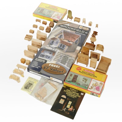 Dollhouse Collection Includes Cottage Kit, Furniture Kits, Stained Glass & More