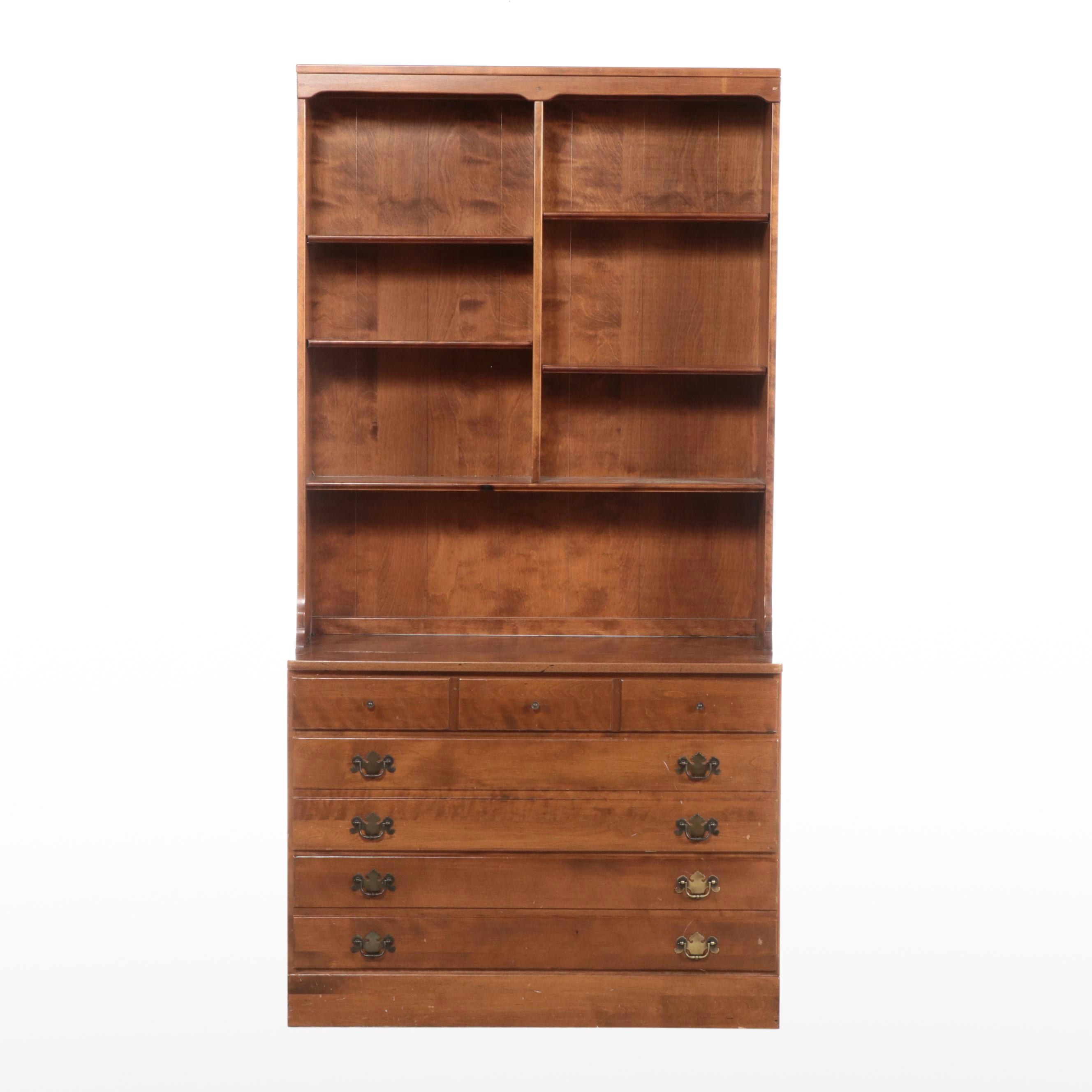 Ethan Allen Federal Style Maple, Birch, and Laminate Three-Drawer Bookcase