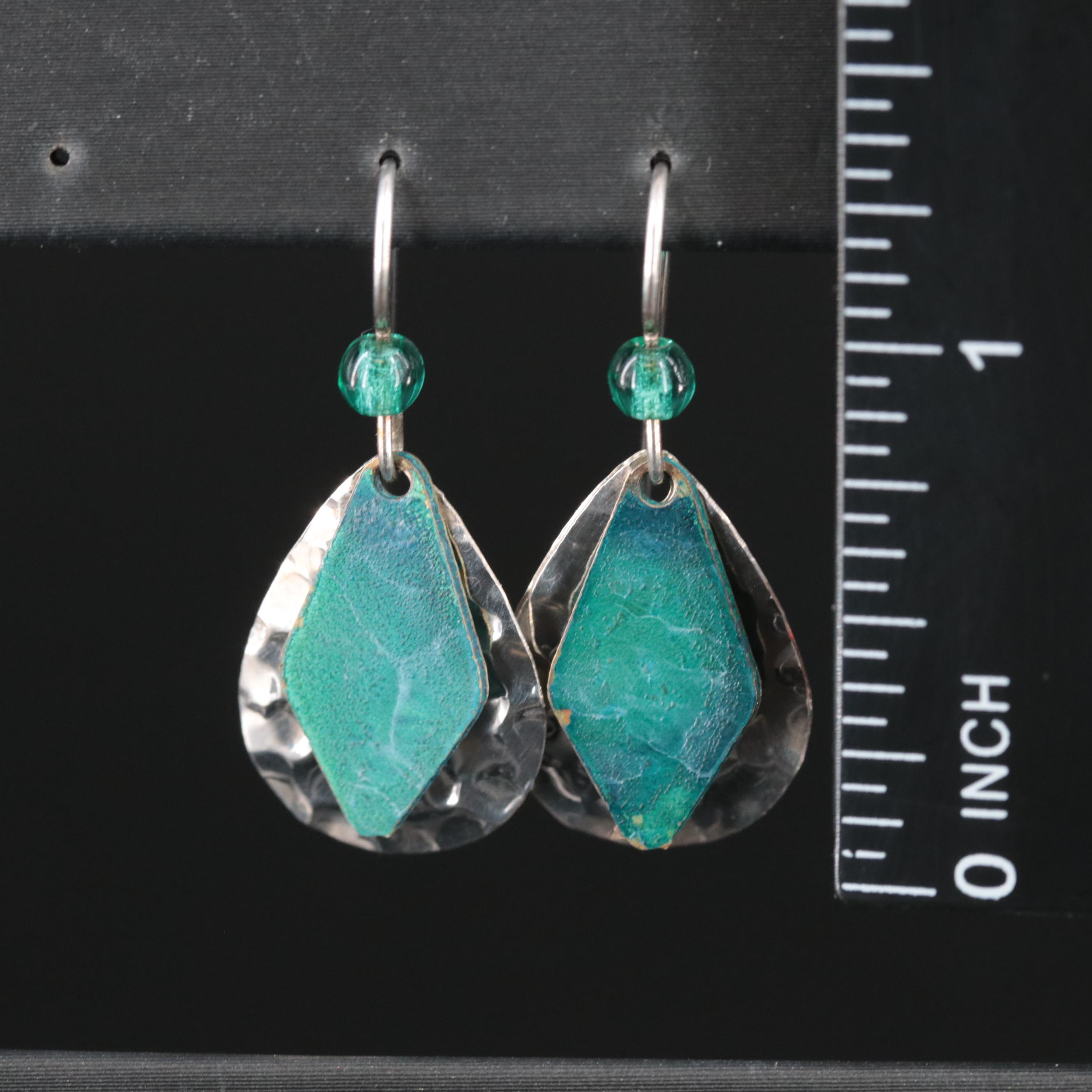 Sterling Earrings Including Charms with Enamel and Marcasite