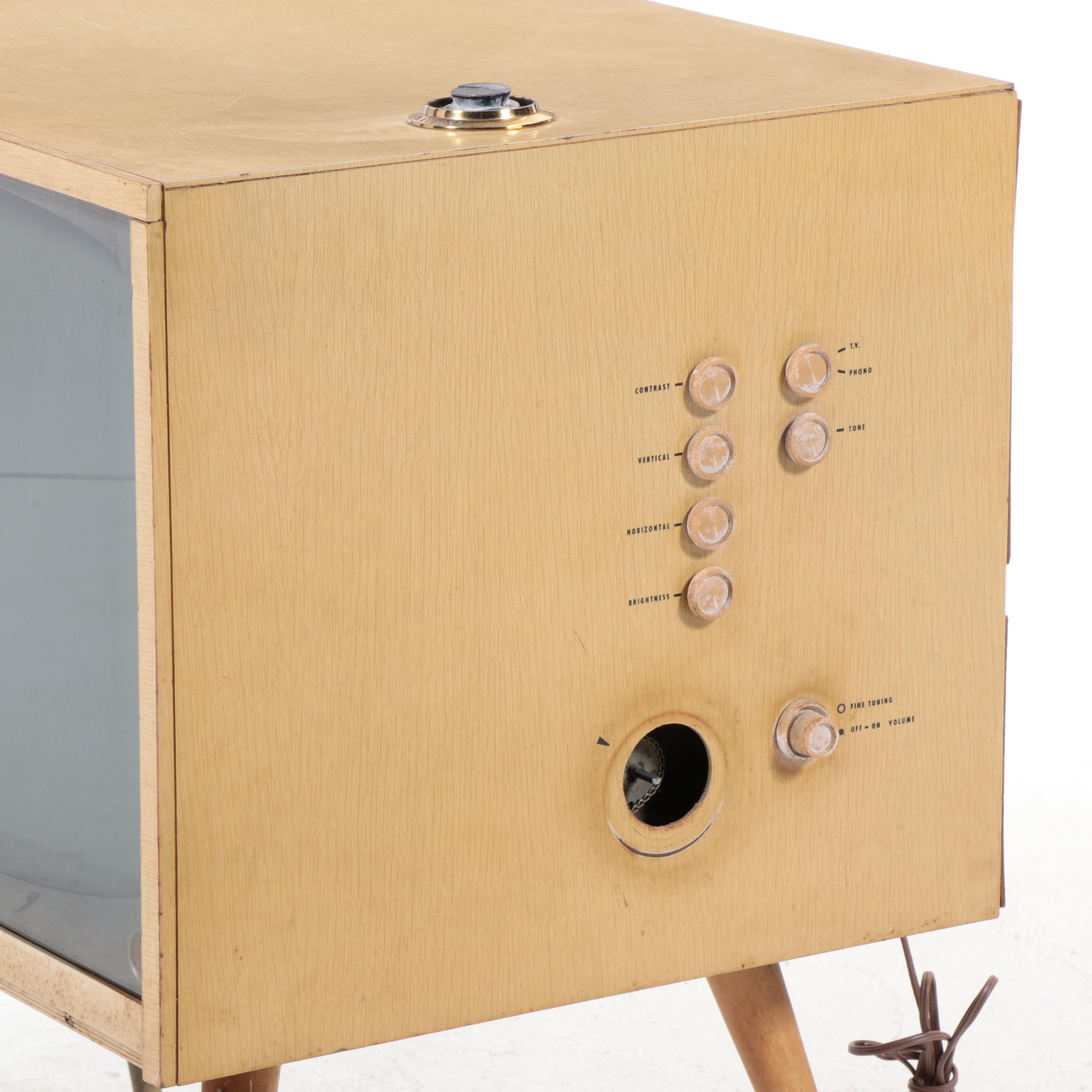 Mid Century Modern Crosley Custom Console Television With Turntable