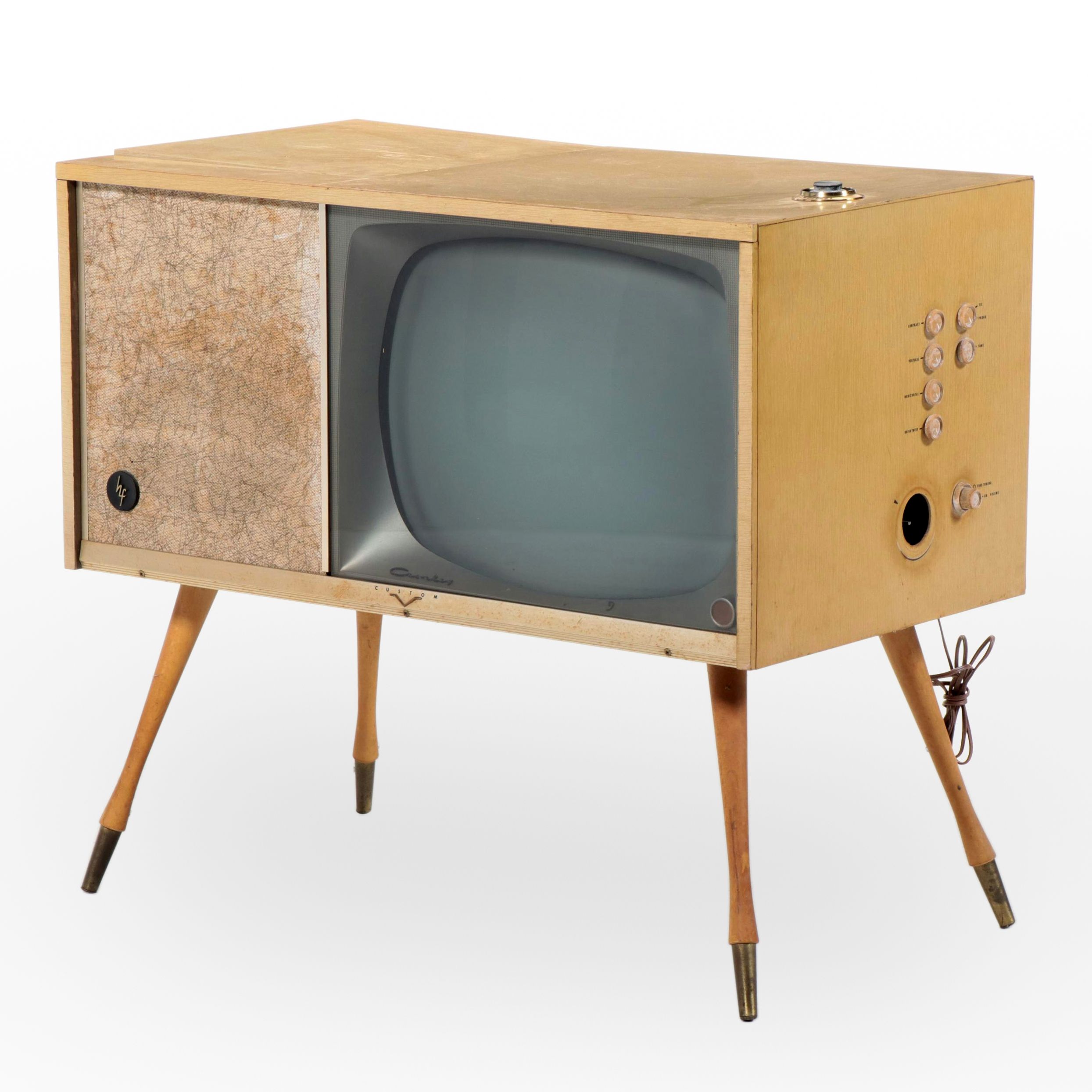 Mid Century Modern Crosley Custom Console Television With Turntable