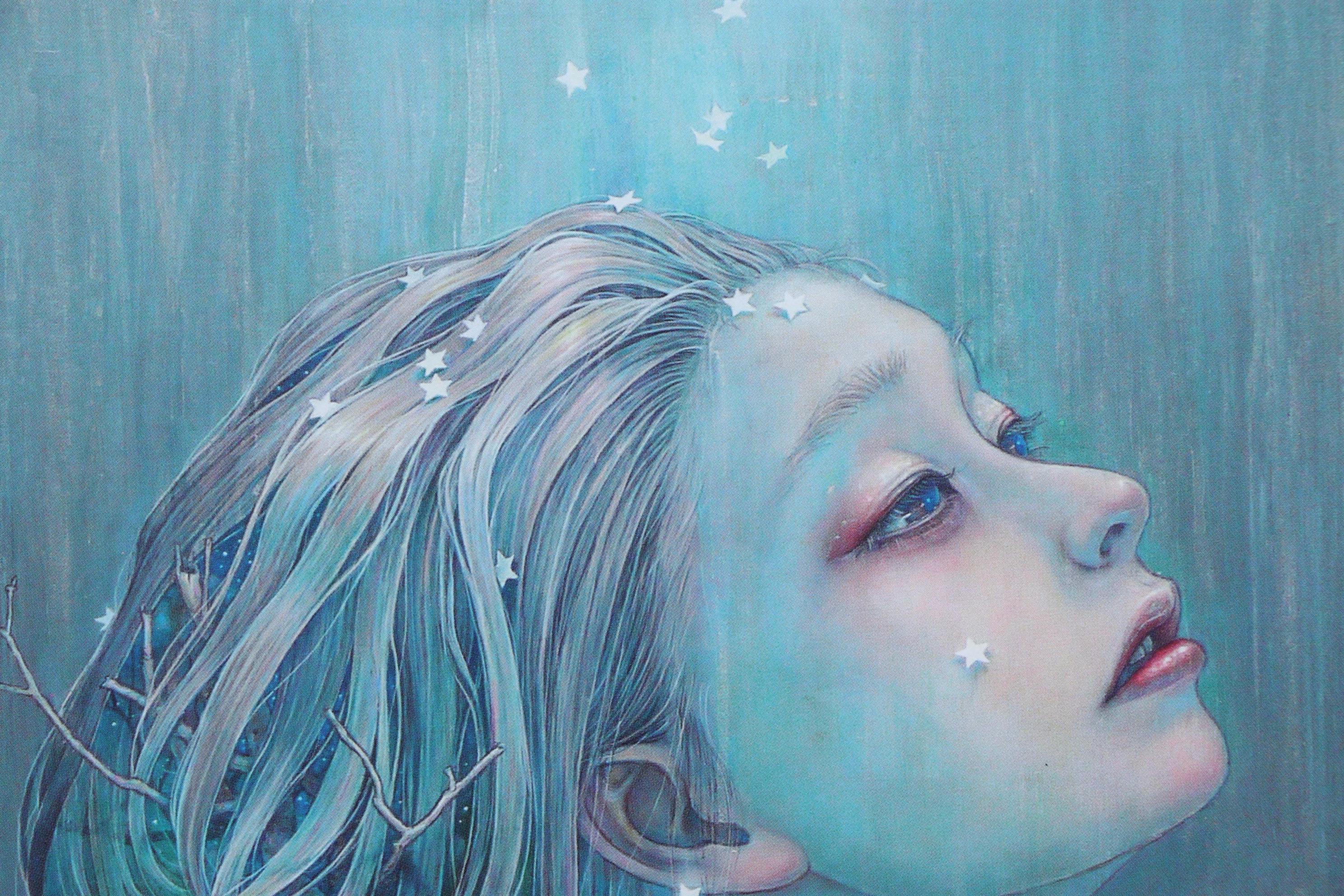 Miho Hirano Offset Lithograph " Twinkle Stars" From "The Beauties of Nature"