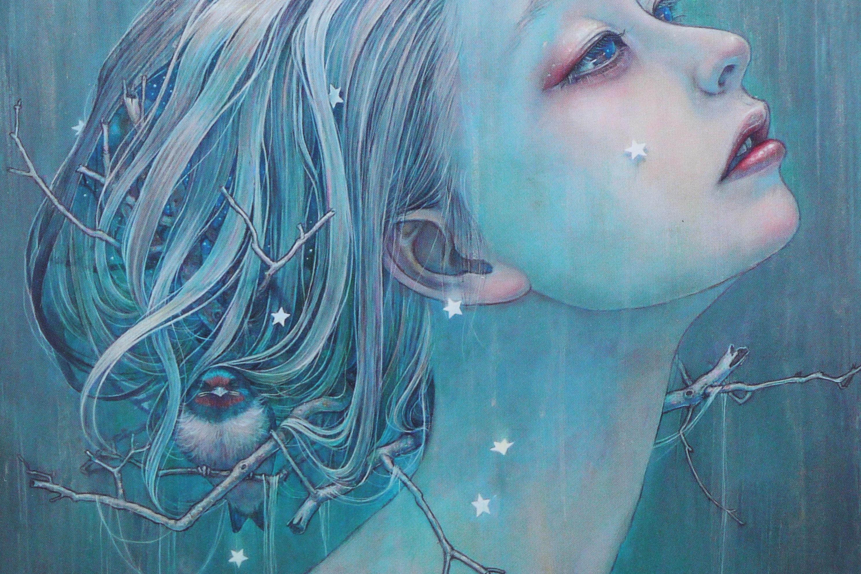 Miho Hirano Offset Lithograph " Twinkle Stars" From "The Beauties of Nature"