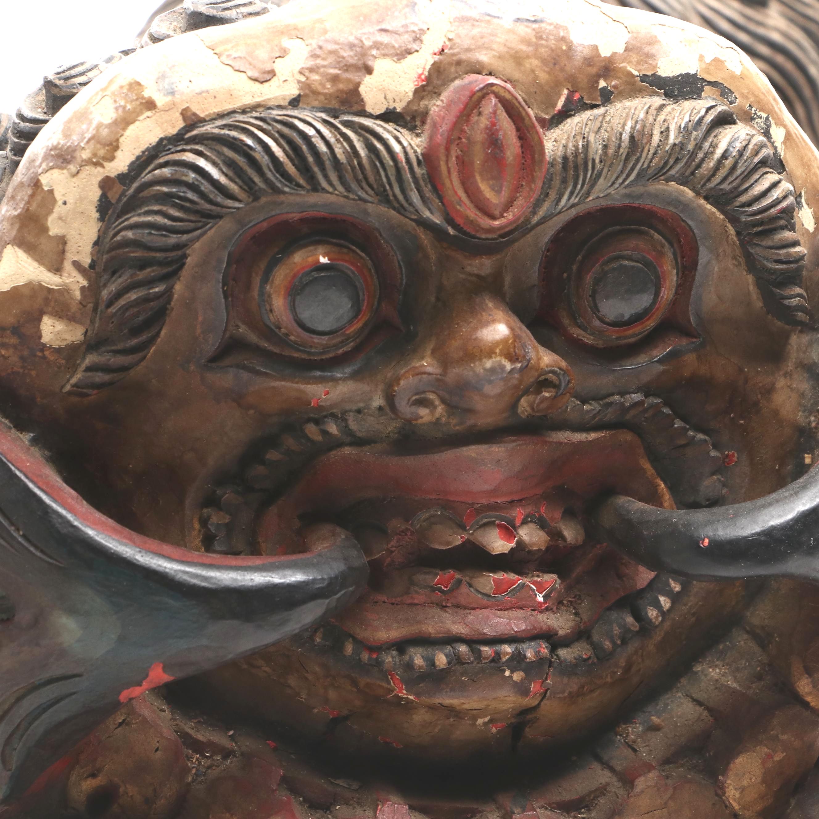 Pair of Chinese Carved and Polychrome-Painted "Shishi" Guardian Lions