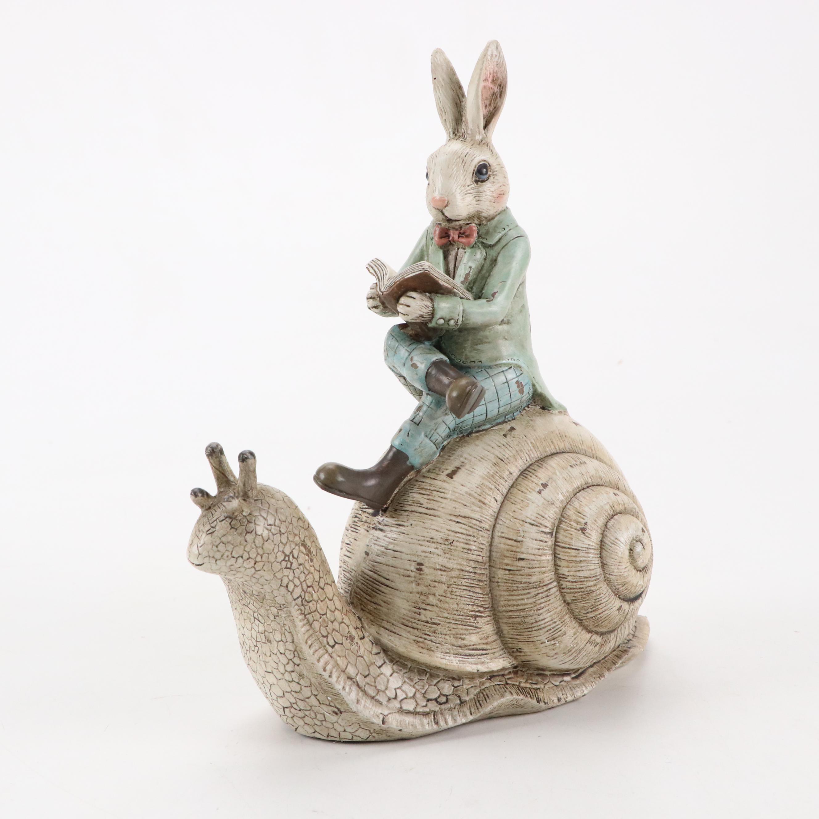 Dept. 56 Bisque Porcelain Rabbit with Other Easter Bunny Theme Décor
