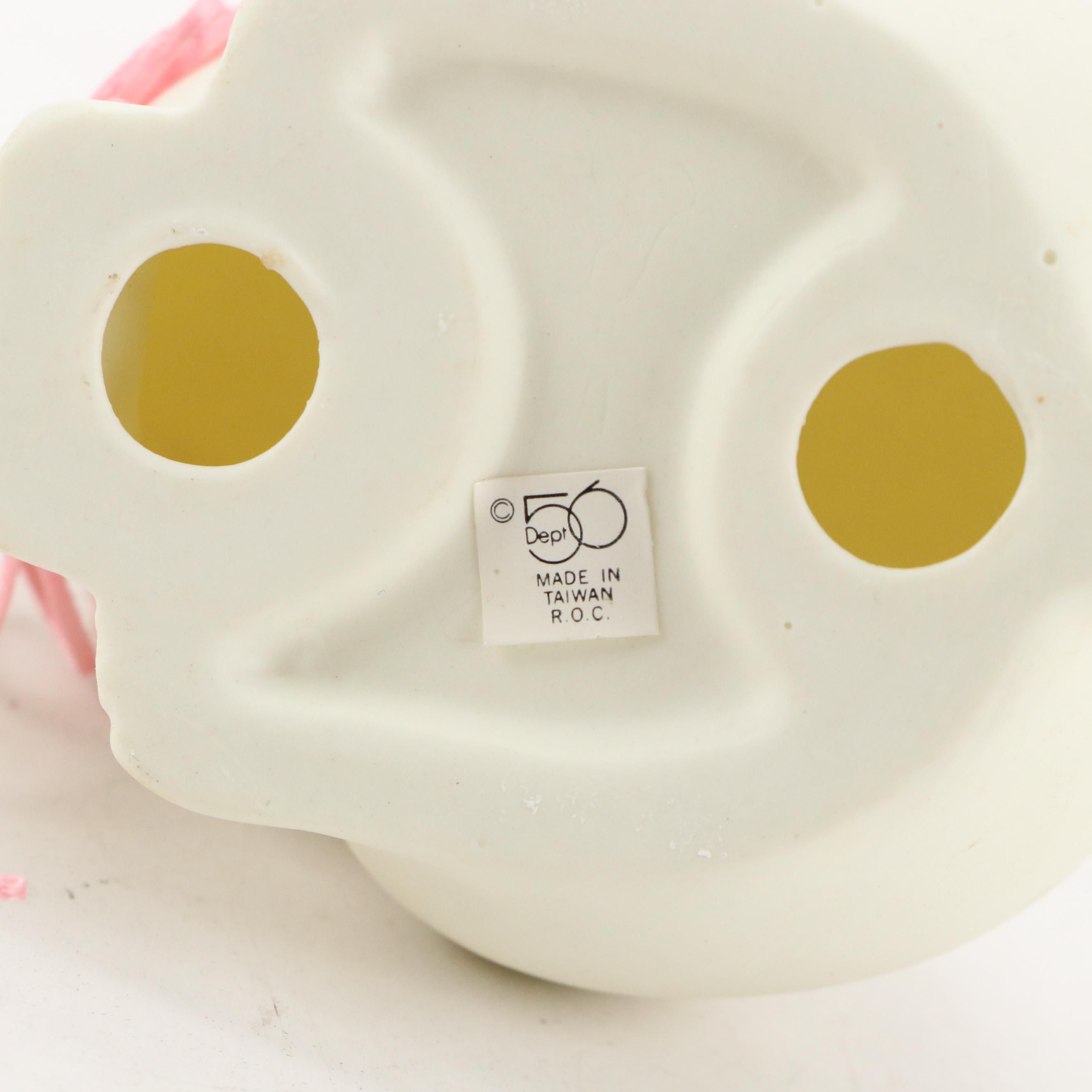 Dept. 56 Bisque Porcelain Rabbit with Other Easter Bunny Theme Décor