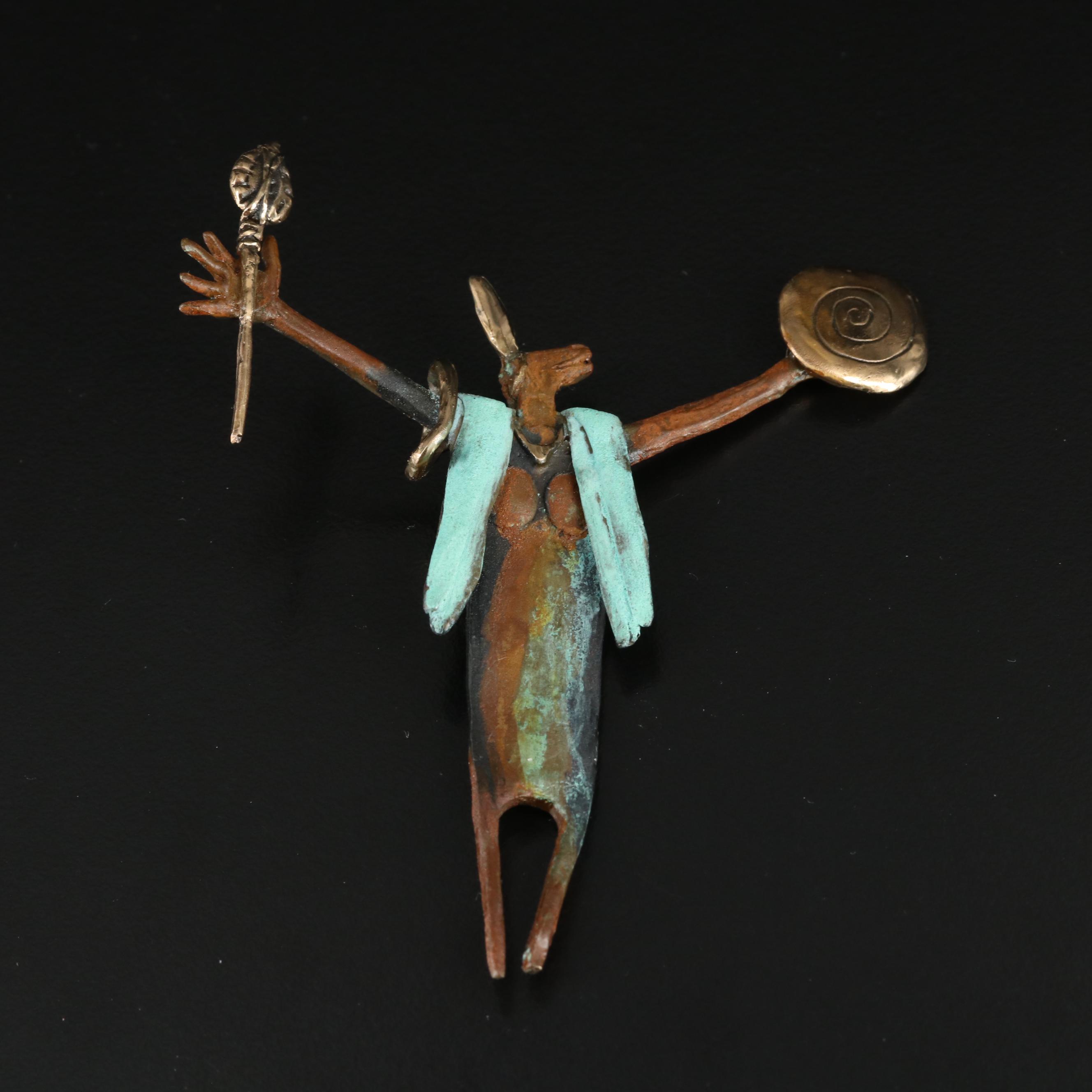 Bill Worrell of Santa Fe Handmade Figural "Hope" Bronze Pendant
