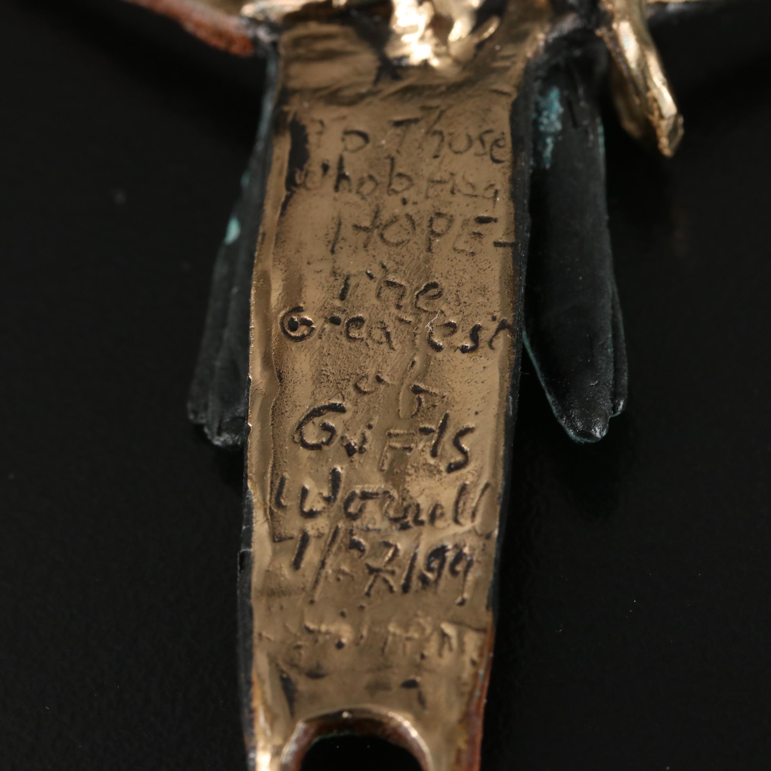 Bill Worrell of Santa Fe Handmade Figural "Hope" Bronze Pendant