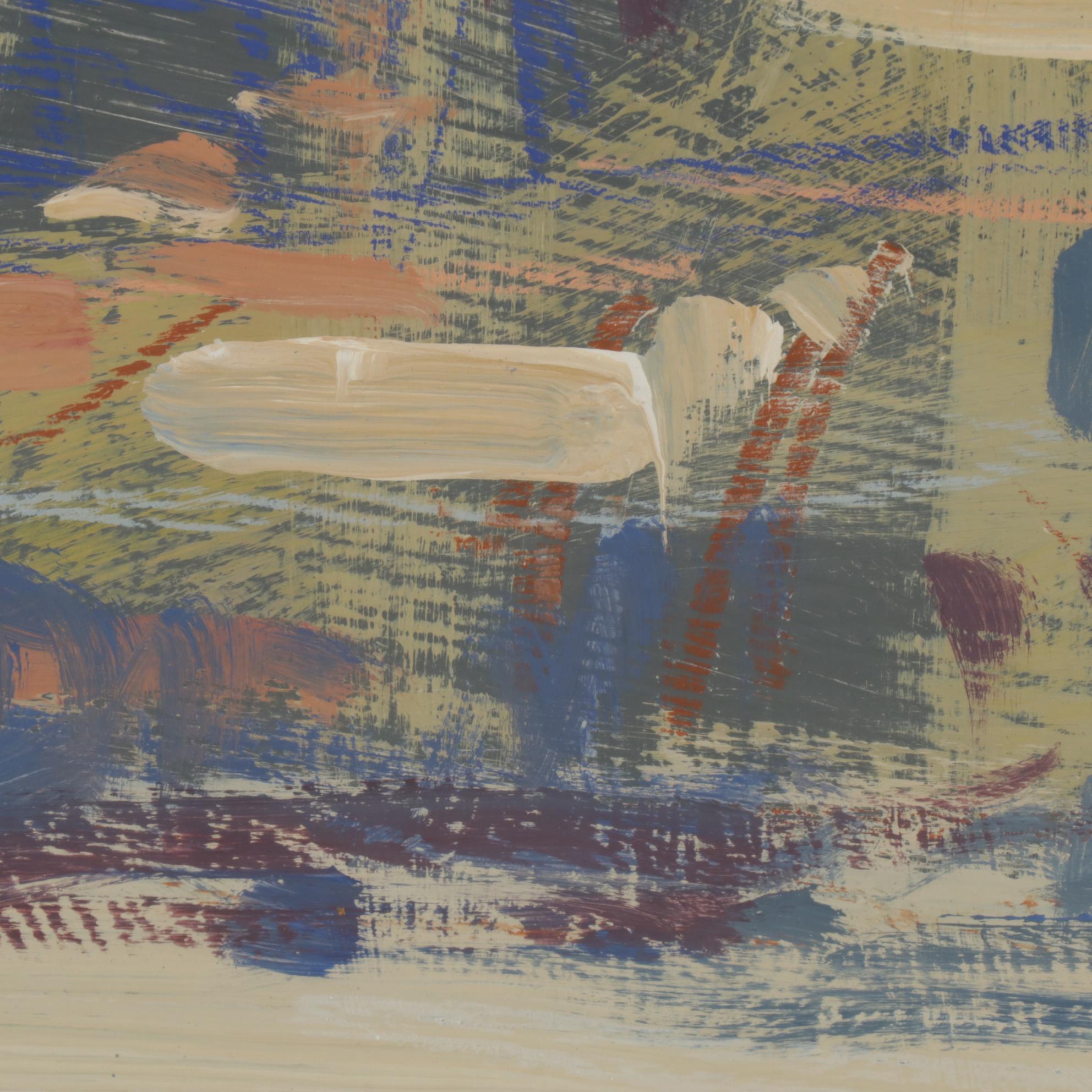 Mixed Media Abstract Landscape Attributed to James Pringle Cook