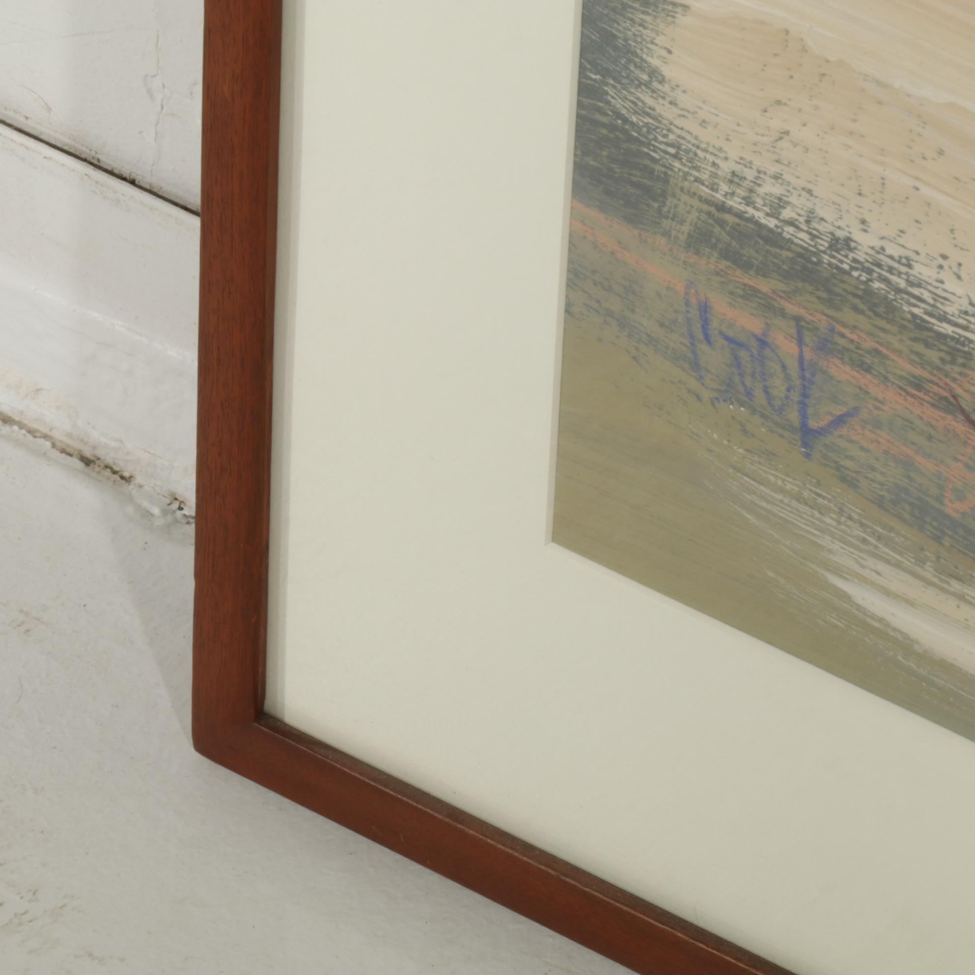 Mixed Media Abstract Landscape Attributed to James Pringle Cook