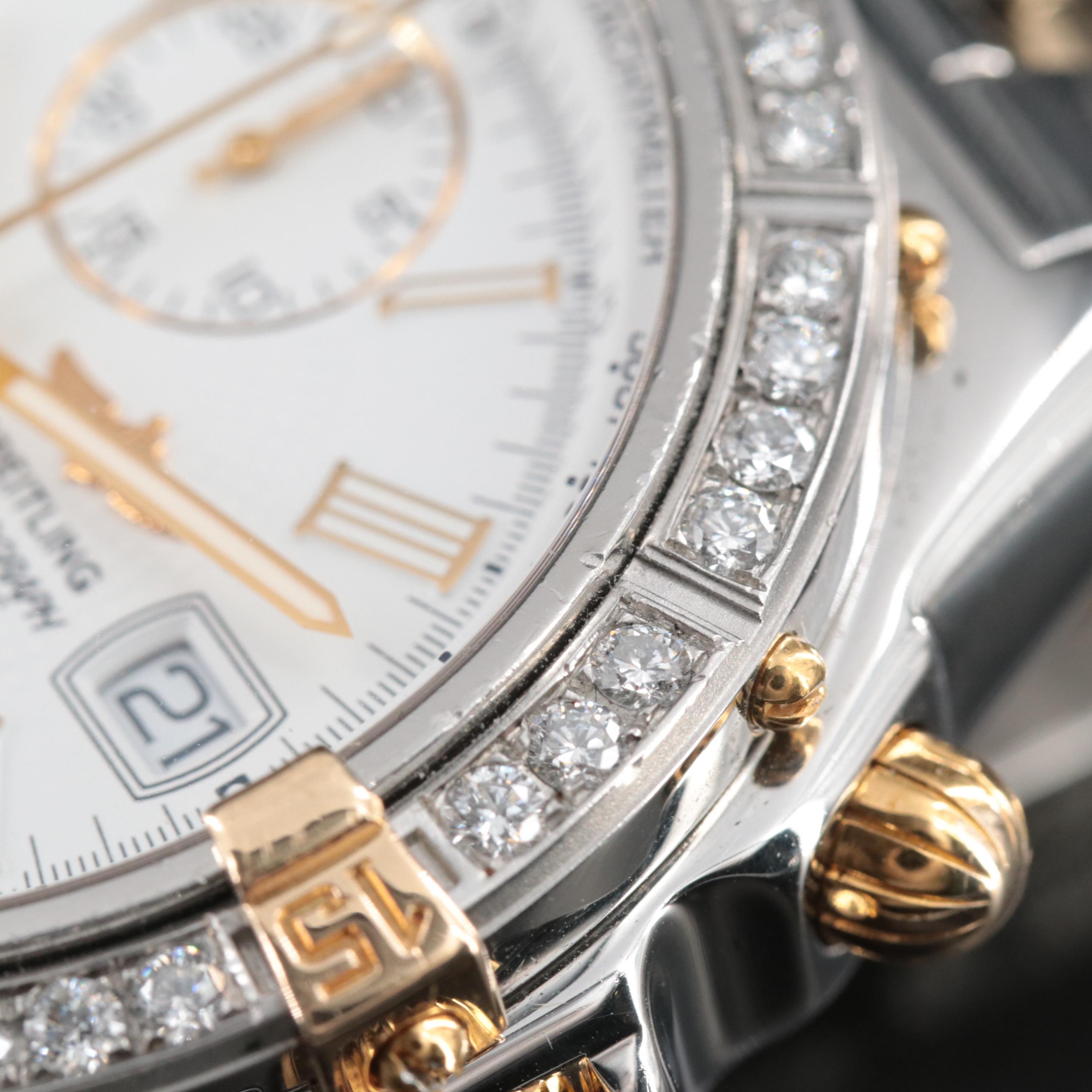 Breitling Crosswind 1.10 CTW Custom Diamond Bezel Chronograph Watch