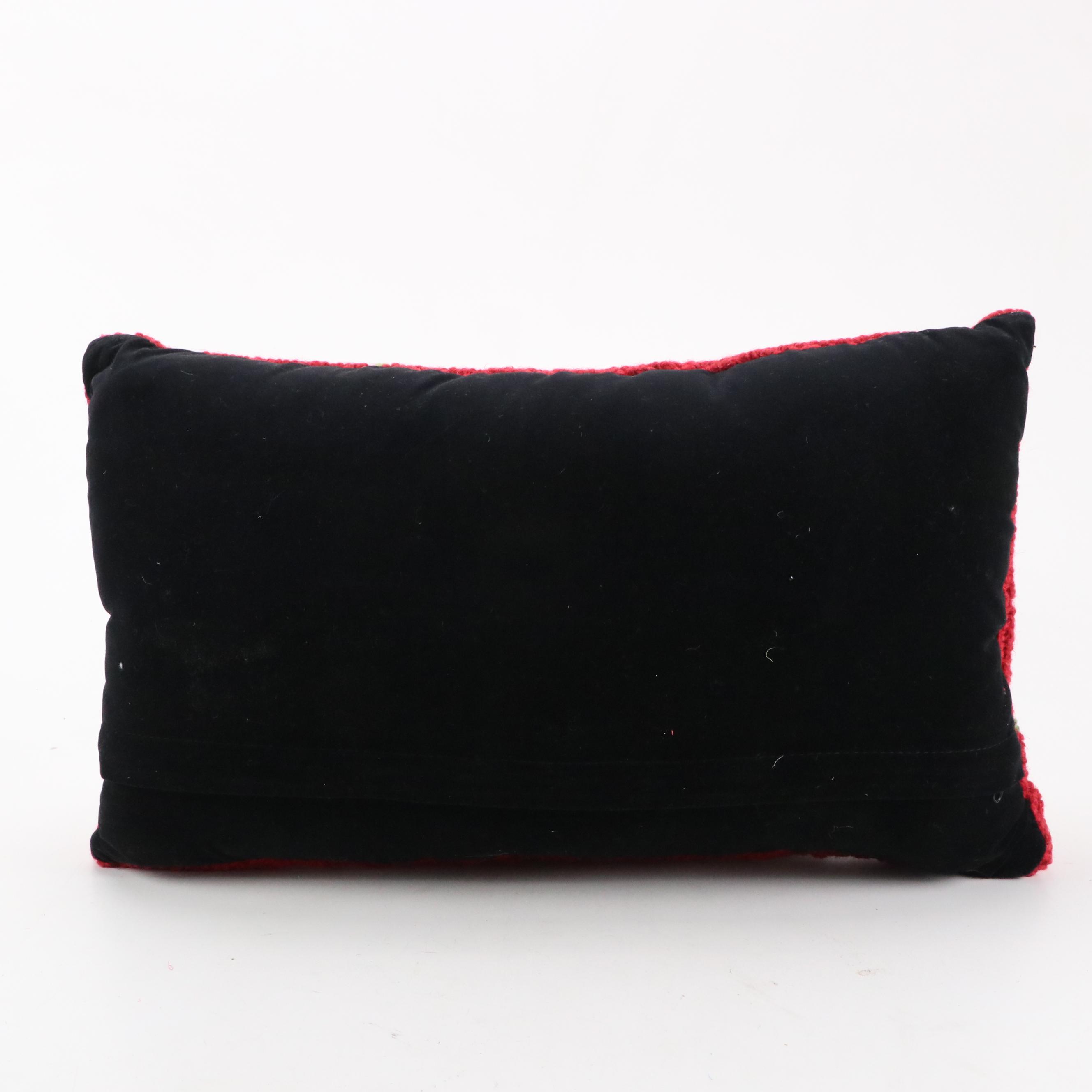 Peking Handicraft Hooked Wool Rabbit Portrait Accent Pillows