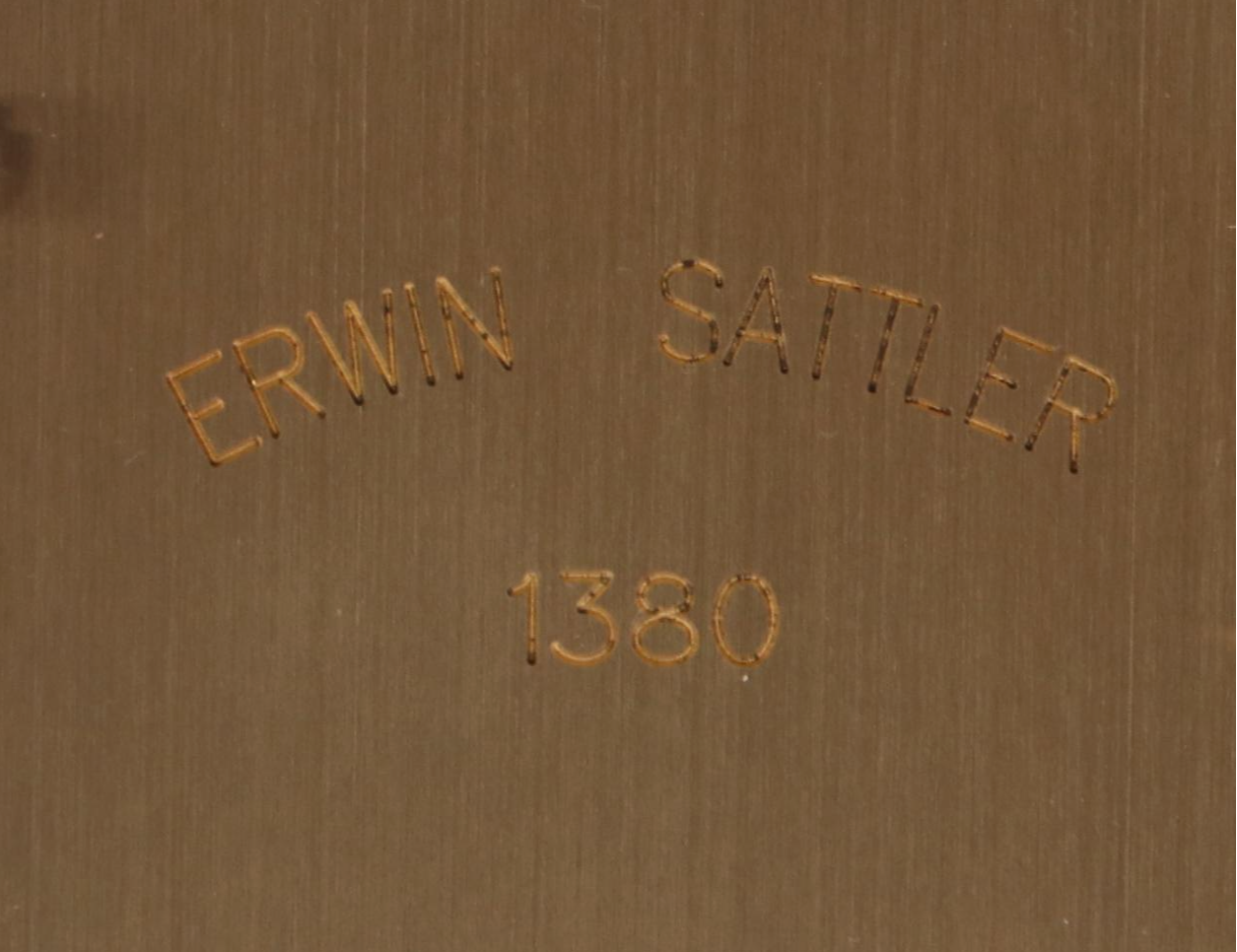 Erwin Sattler Model 1380 Wooden and Glass Table Clock