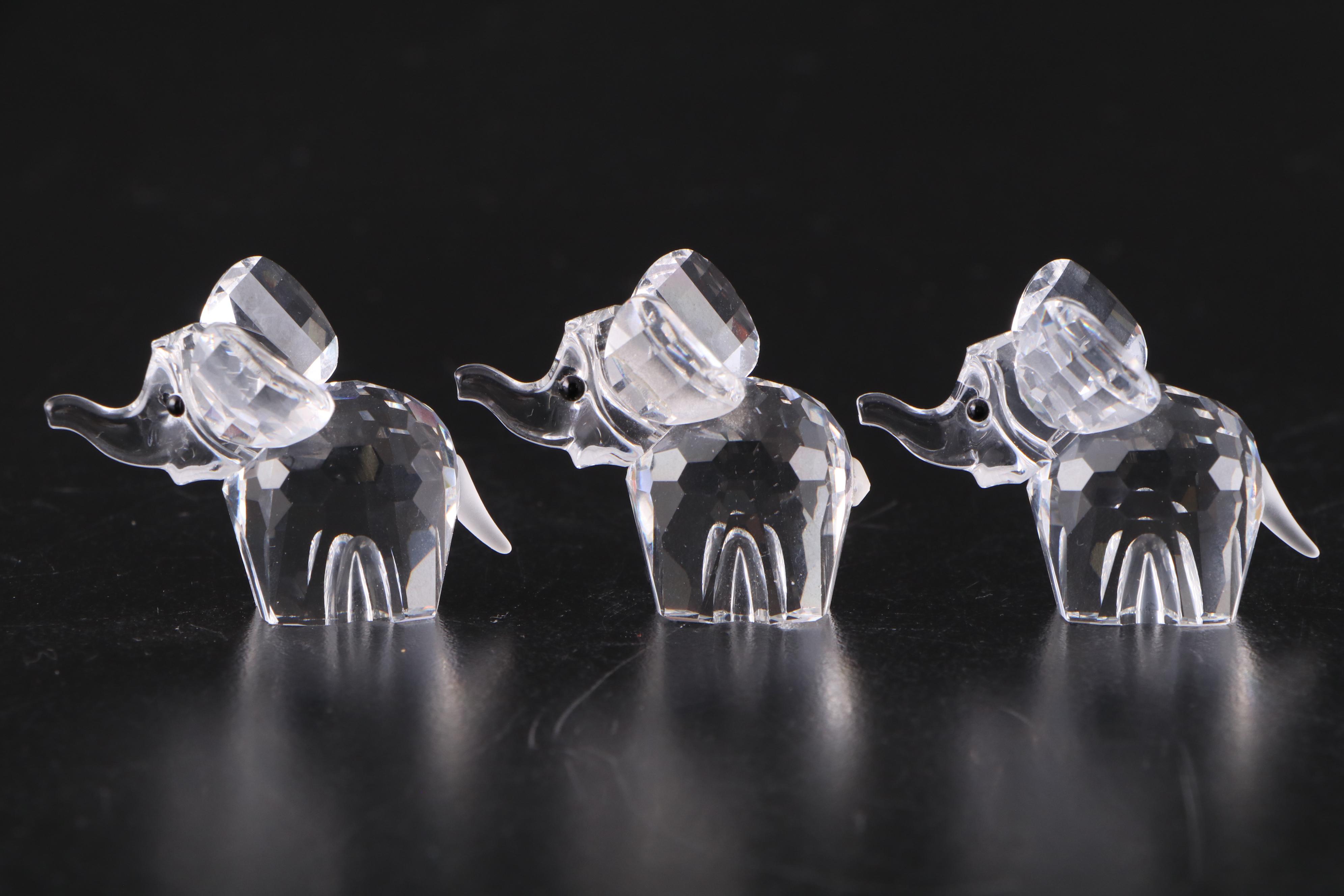 Swarovski Crystal Elephant Figurines