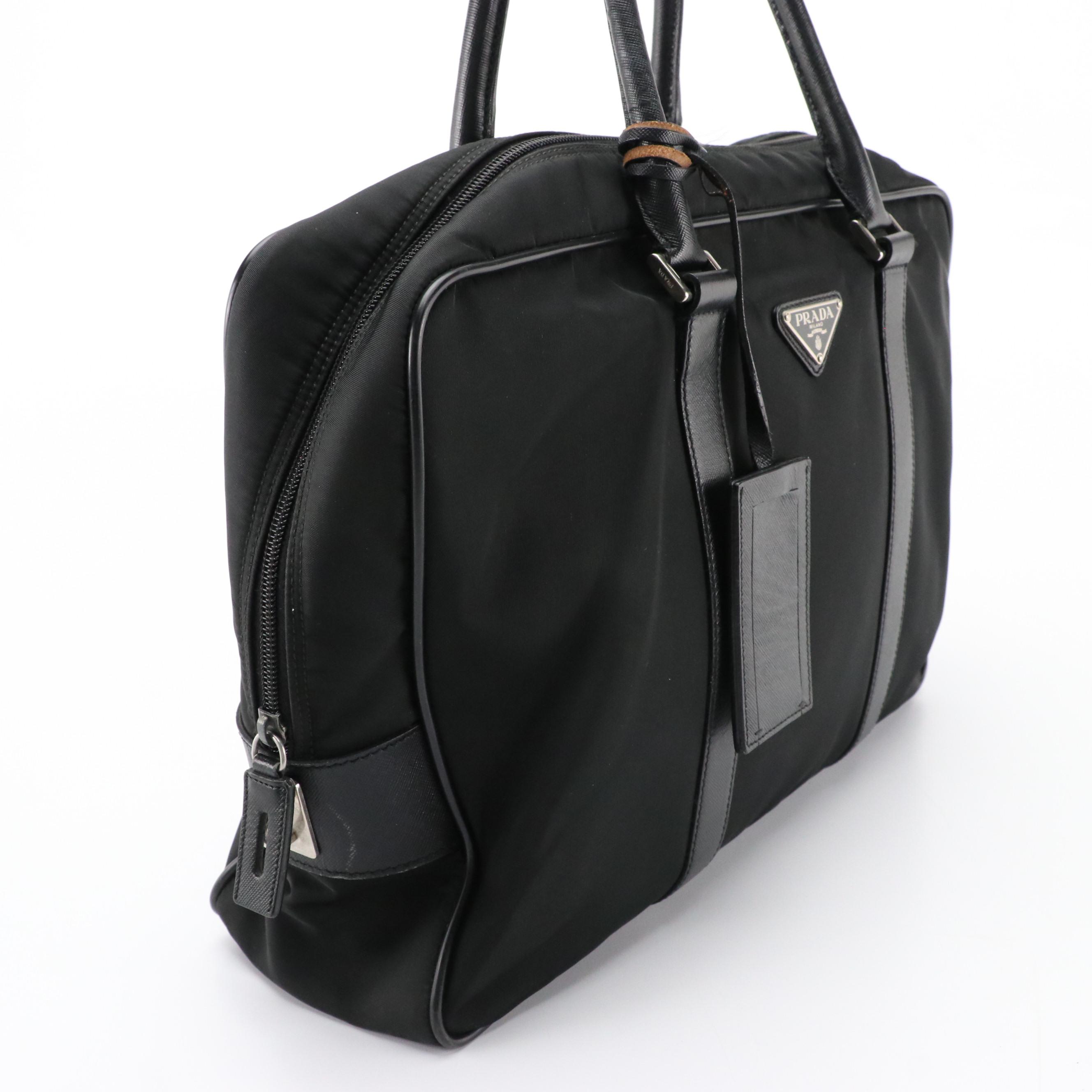 Prada Tessuto Nylon and Saffiano Leather Briefcase Carry-On