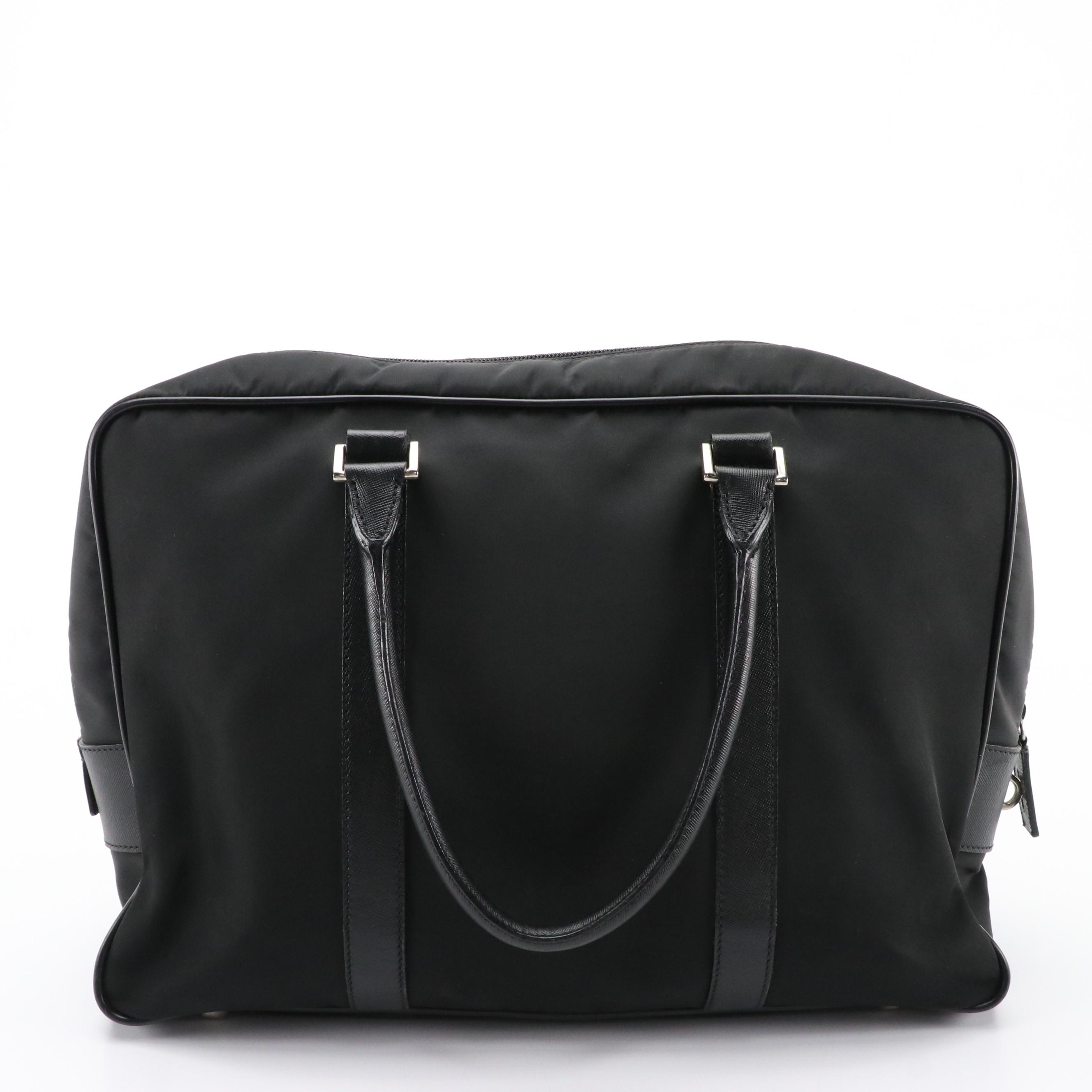 Prada Tessuto Nylon and Saffiano Leather Briefcase Carry-On