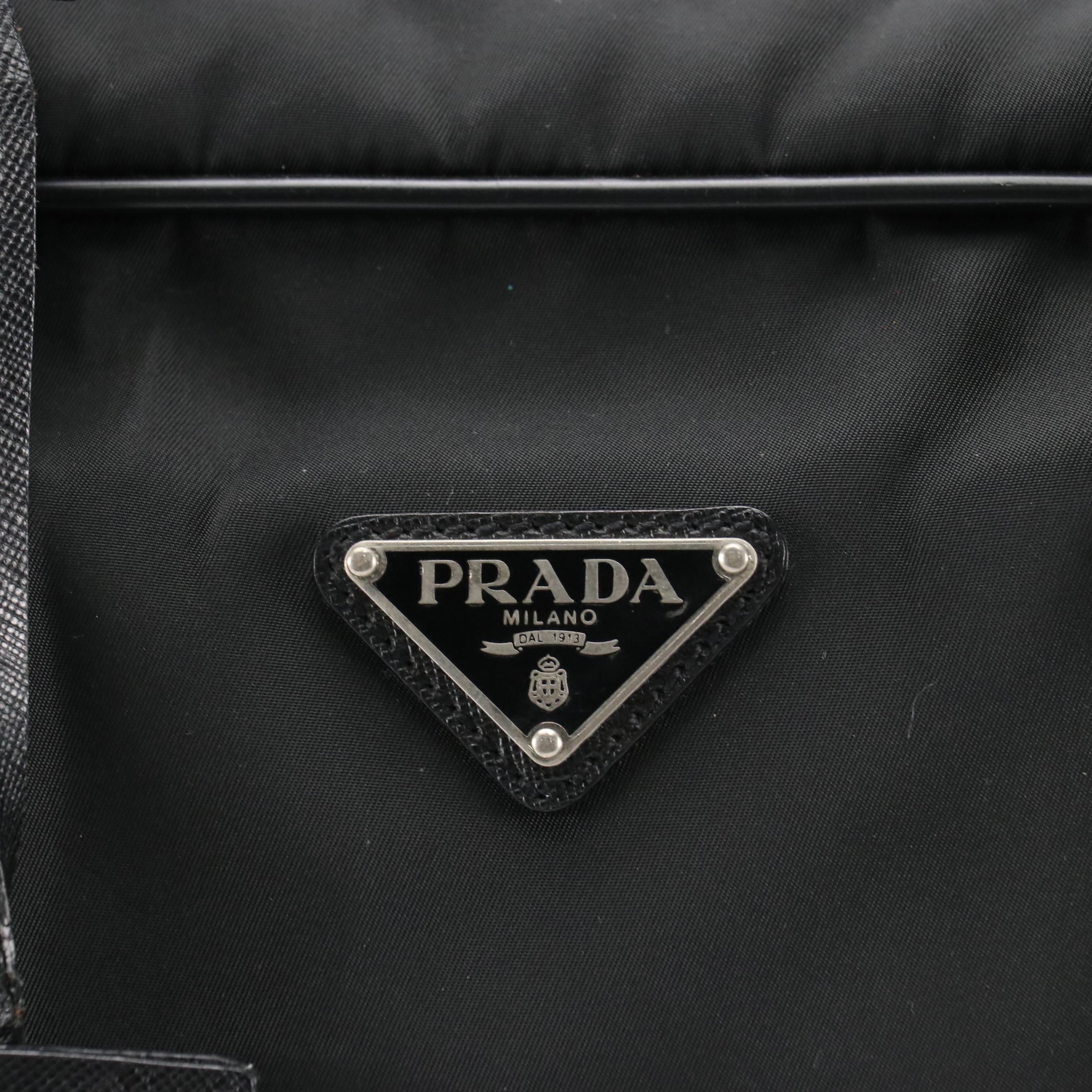 Prada Tessuto Nylon and Saffiano Leather Briefcase Carry-On