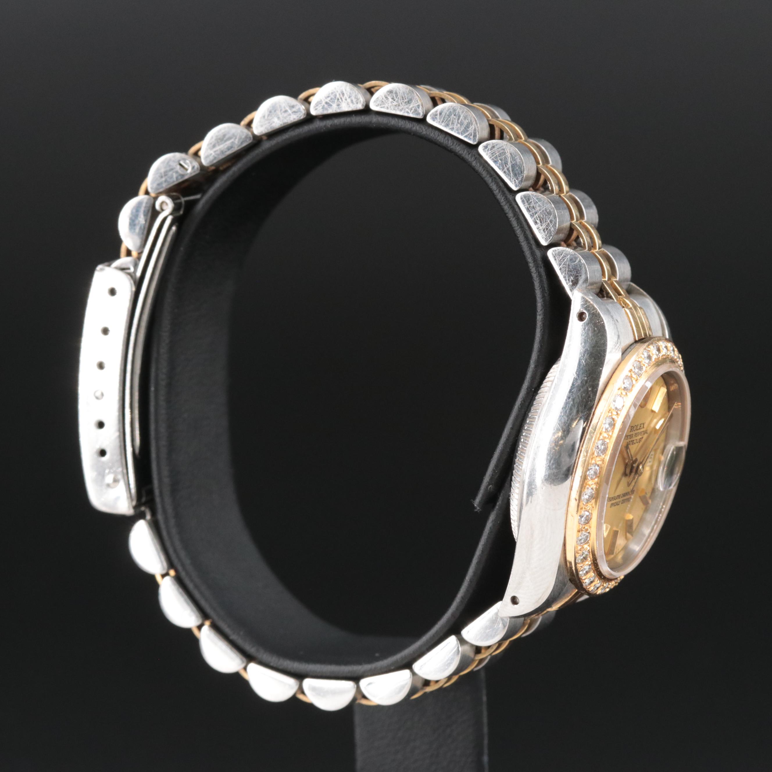 1986 Rolex Custom Diamond Bezel Datejust Automatic Watch