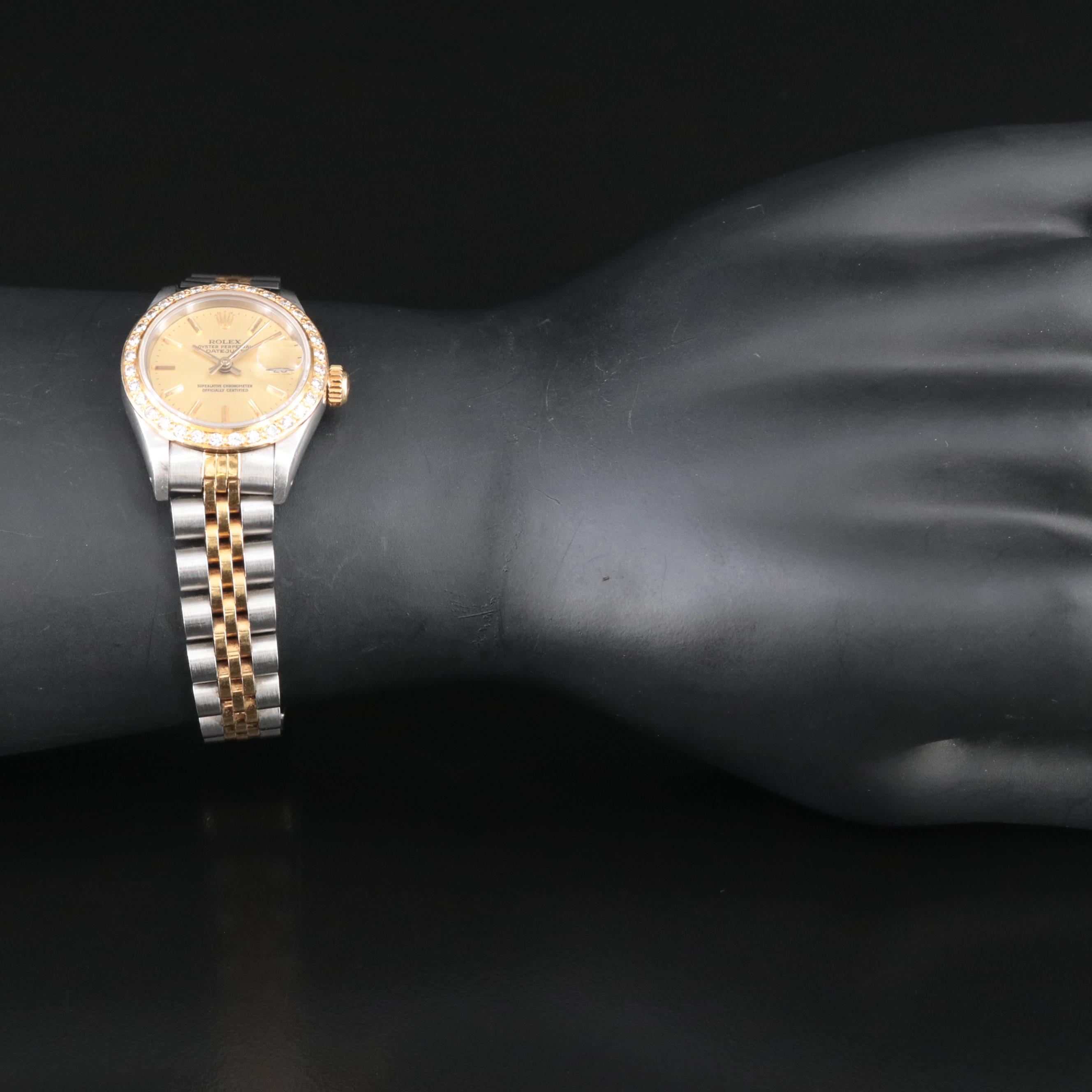 1986 Rolex Custom Diamond Bezel Datejust Automatic Watch