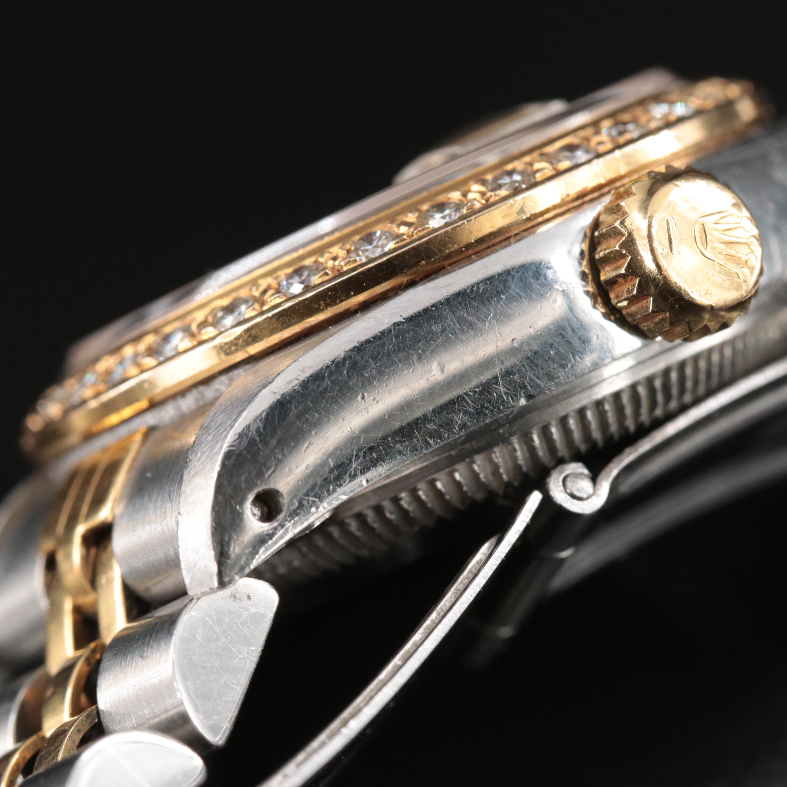 1986 Rolex Custom Diamond Bezel Datejust Automatic Watch