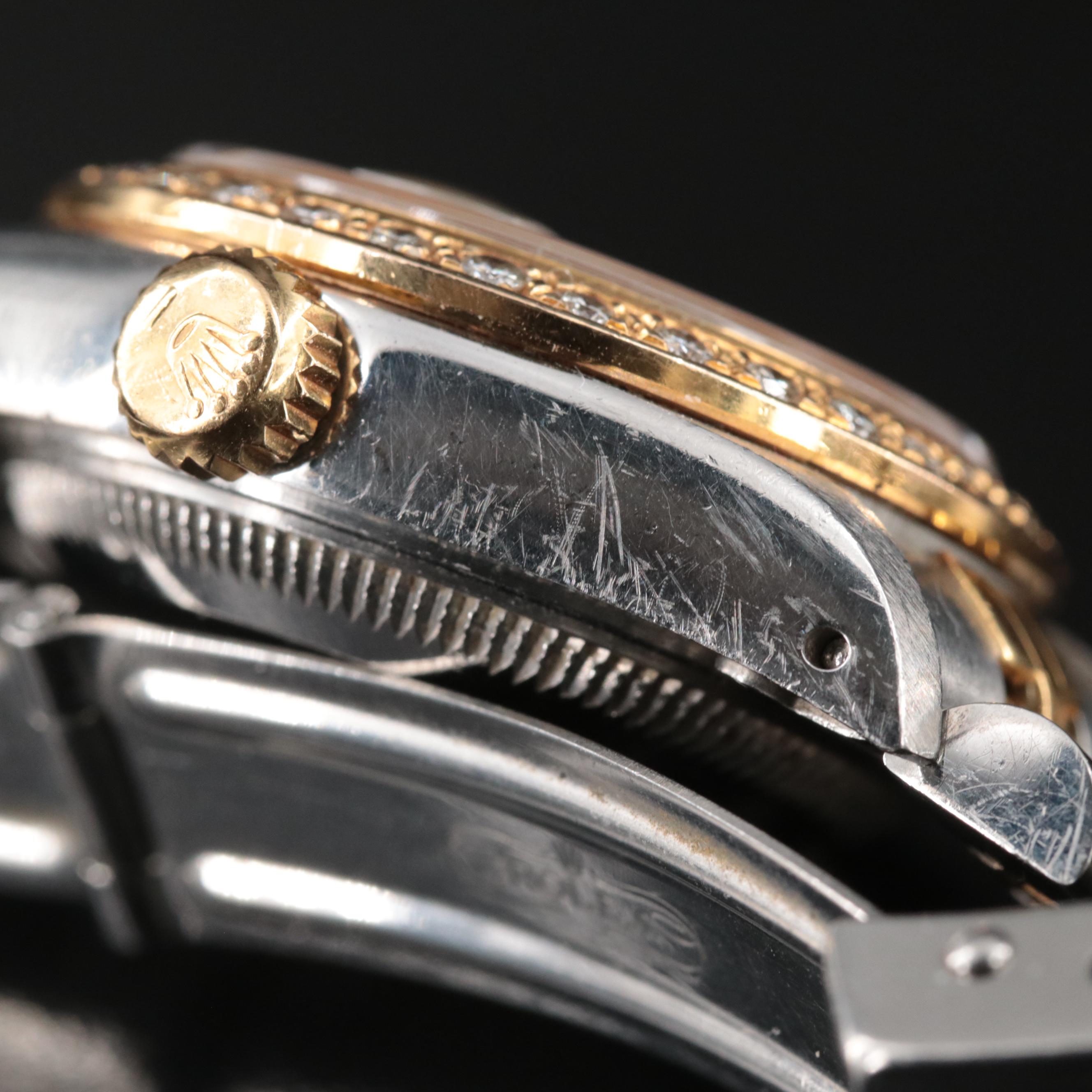 1986 Rolex Custom Diamond Bezel Datejust Automatic Watch