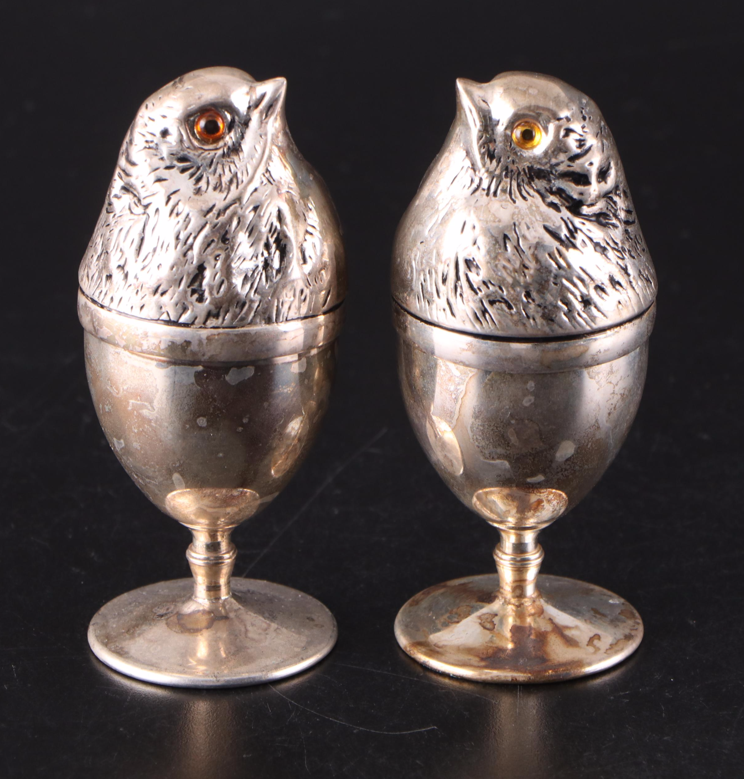 Victorian Style Silver Plate Egg Coddler with Silver Plate Figural Egg Cups