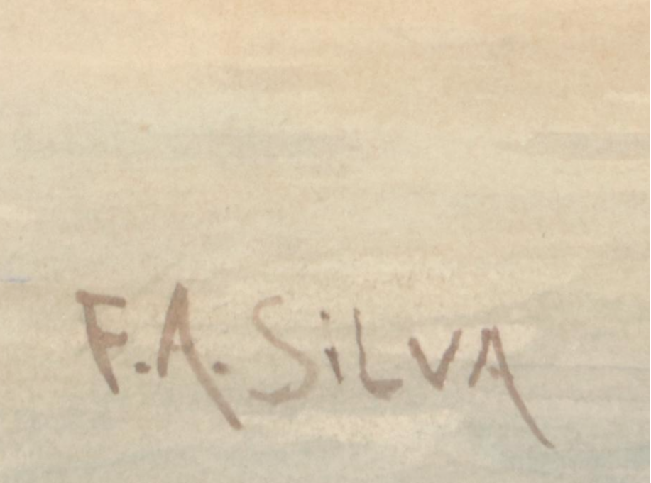 Francis Augustus Silva Watercolor Painting of Sailboat, 19th Century