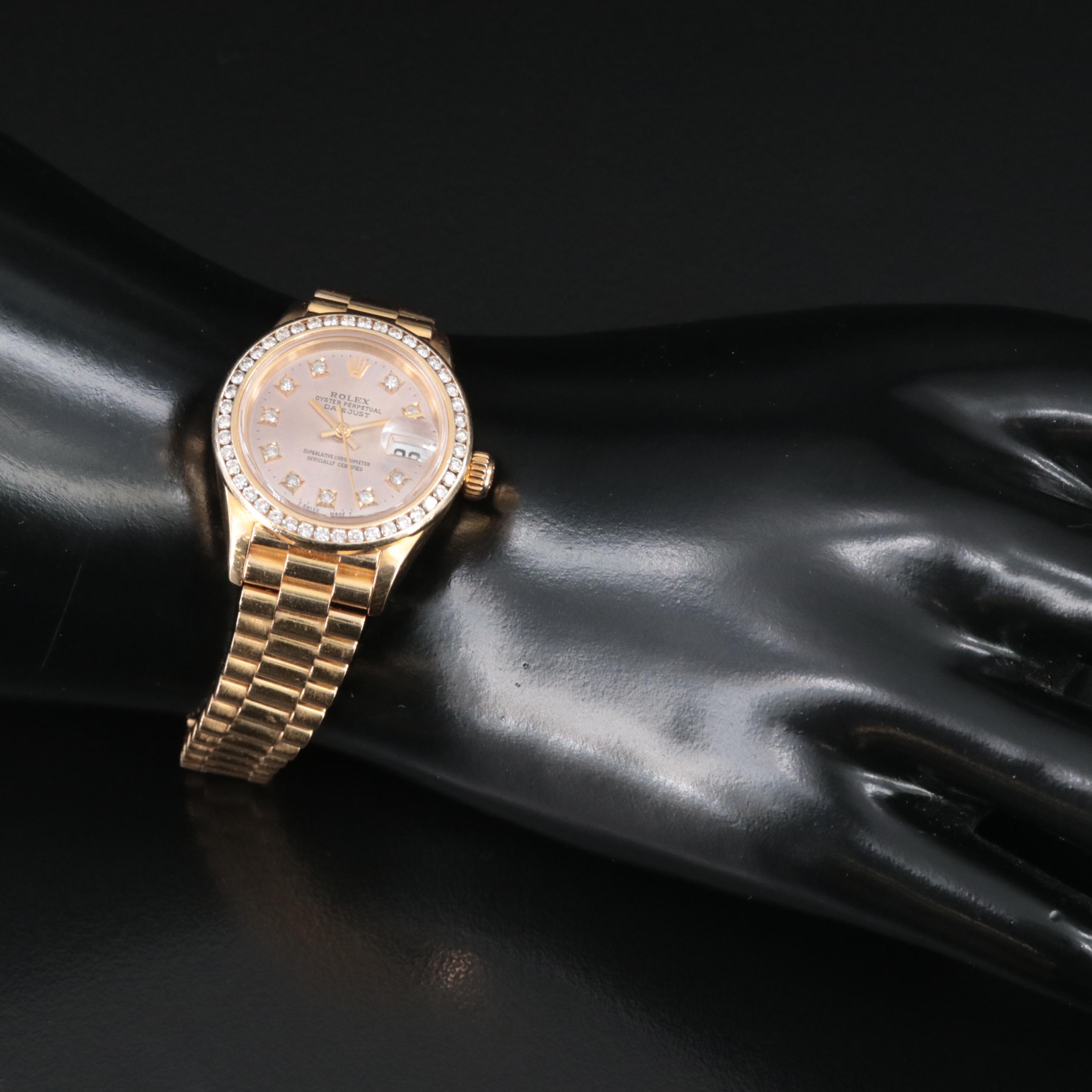 1995 Rolex Custom Diamond Dial and Bezel Datejust President Watch