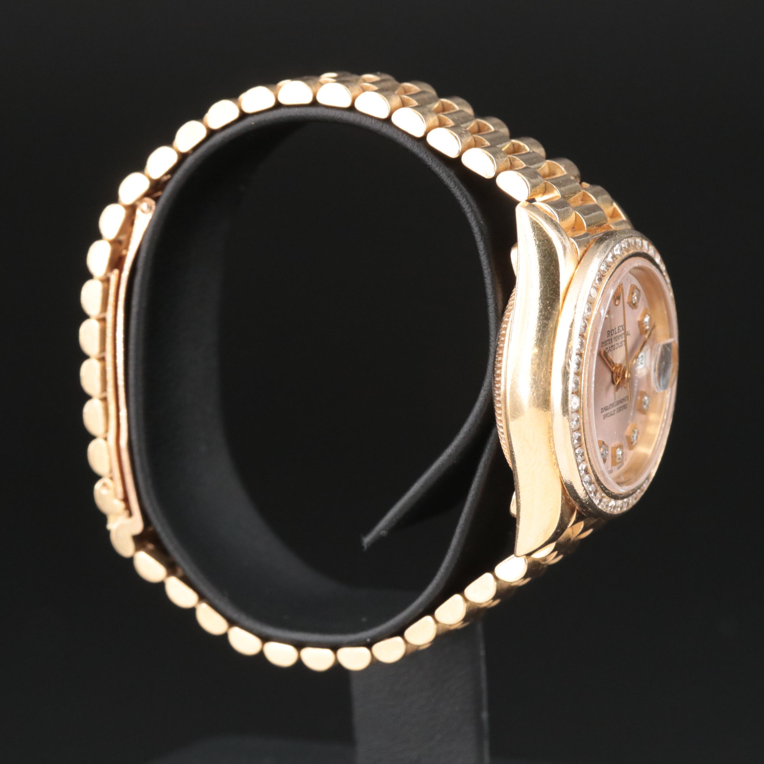 1995 Rolex Custom Diamond Dial and Bezel Datejust President Watch