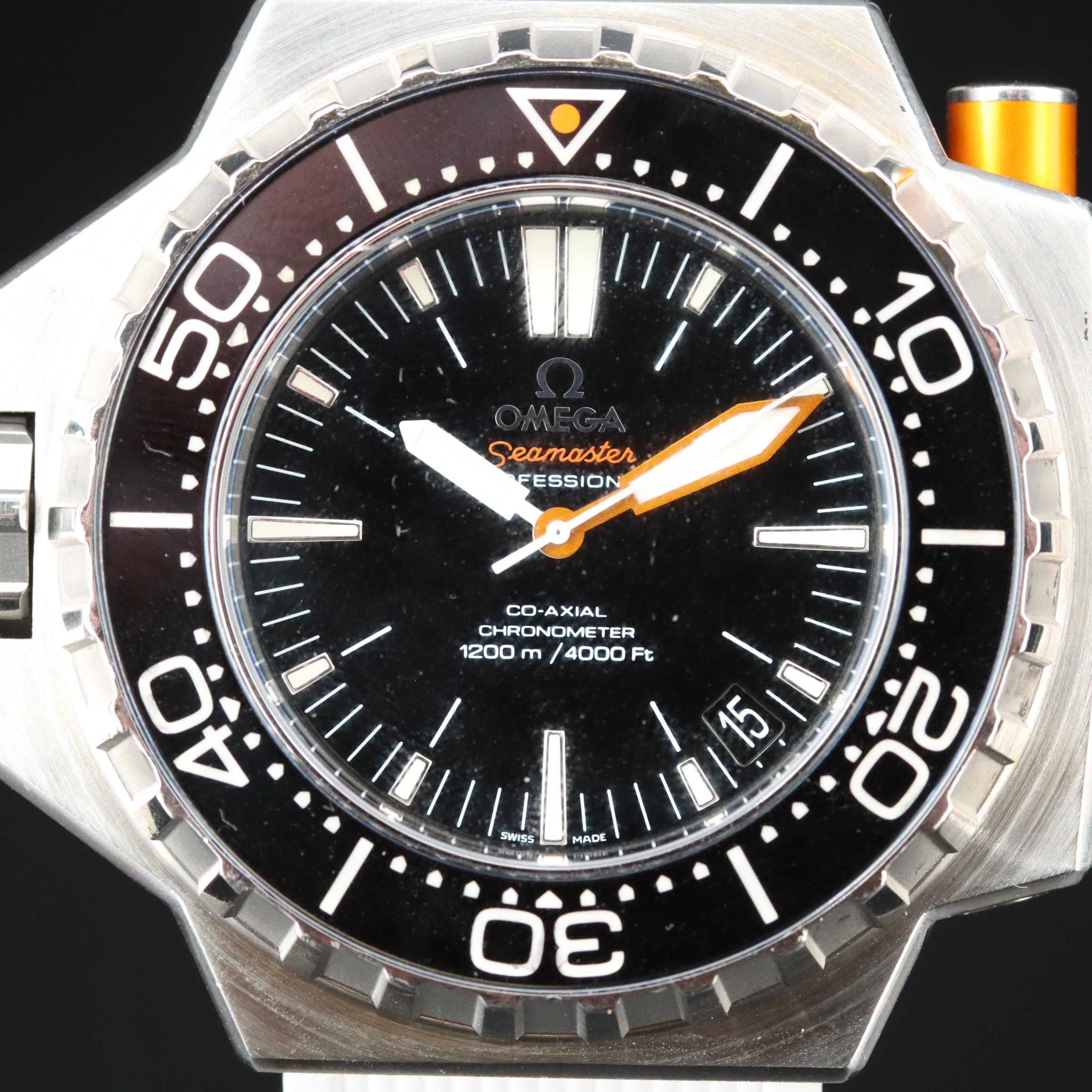 Omega Ploprof Diver Steel 48MM Black Automatic Watch